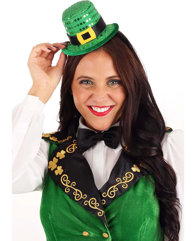 Sequin Mini Leprechaun Deluxe Hat Headband