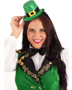Sequin Mini Leprechaun Deluxe Hat Headband