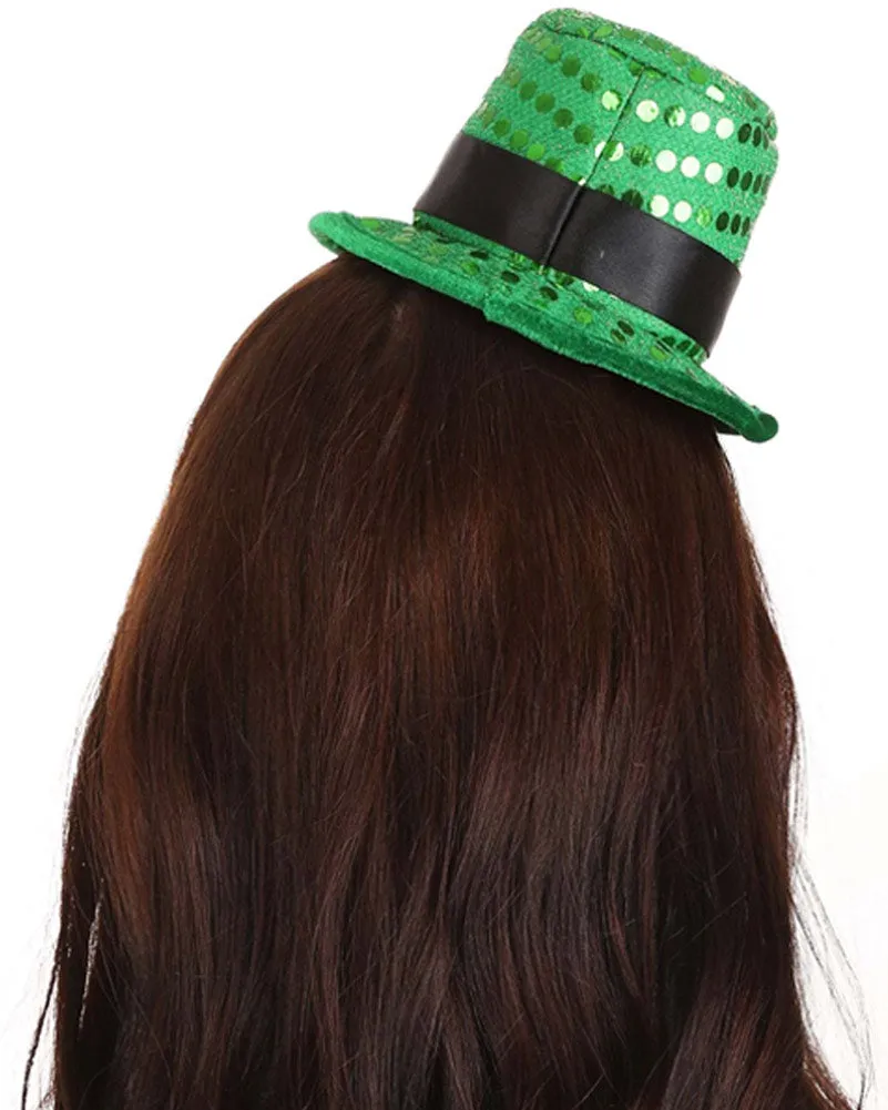 Sequin Mini Leprechaun Deluxe Hat Headband