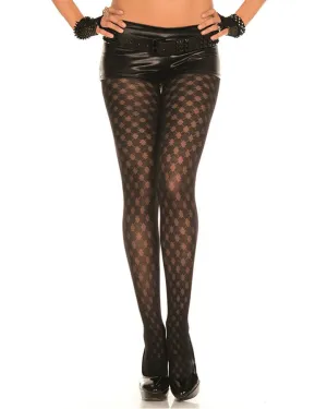 Sheer Black Diamond Print Stockings