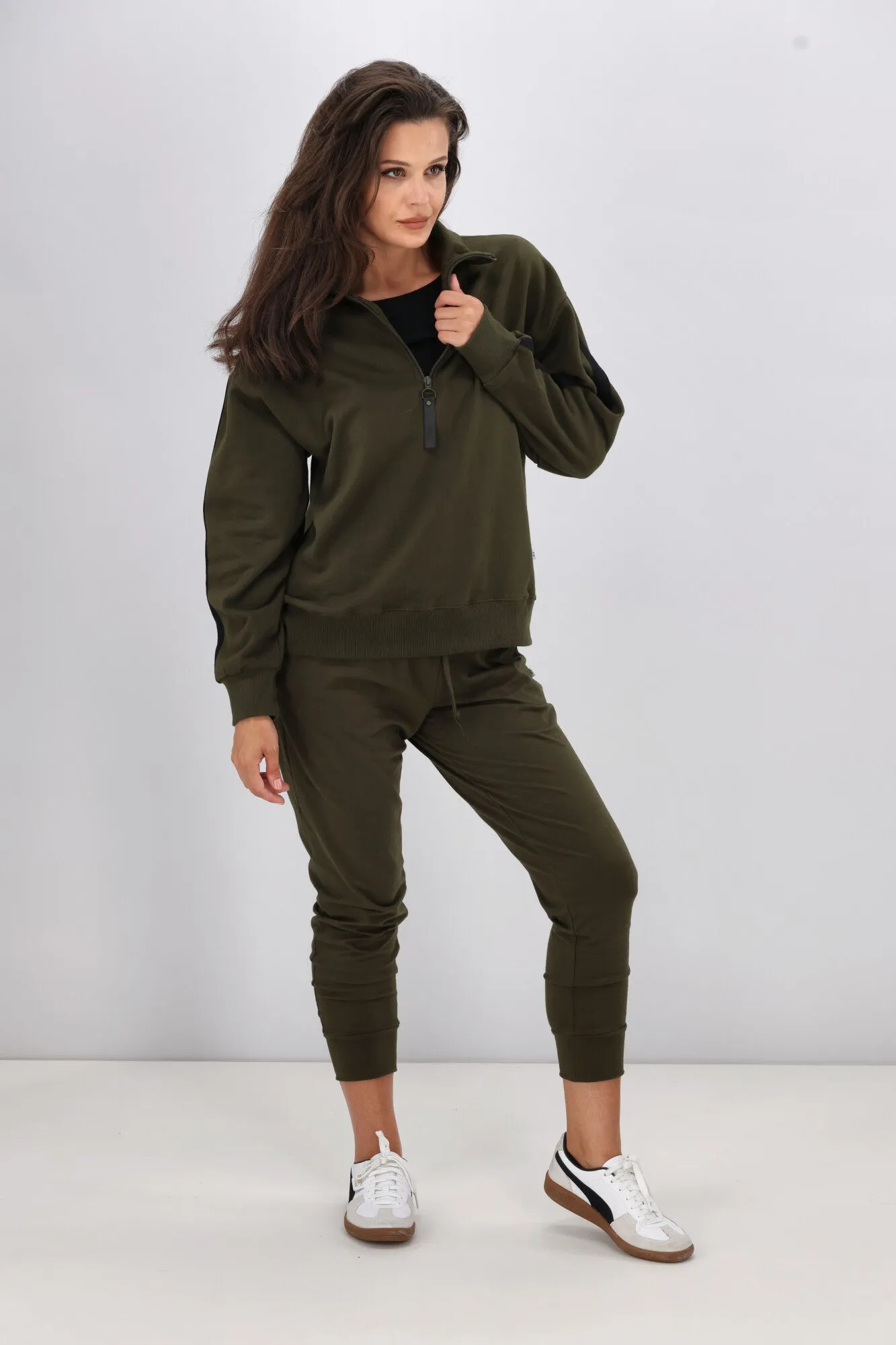 Shine On Essentials Full Length Jogger Olive