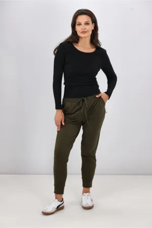 Shine On Essentials Full Length Jogger Olive
