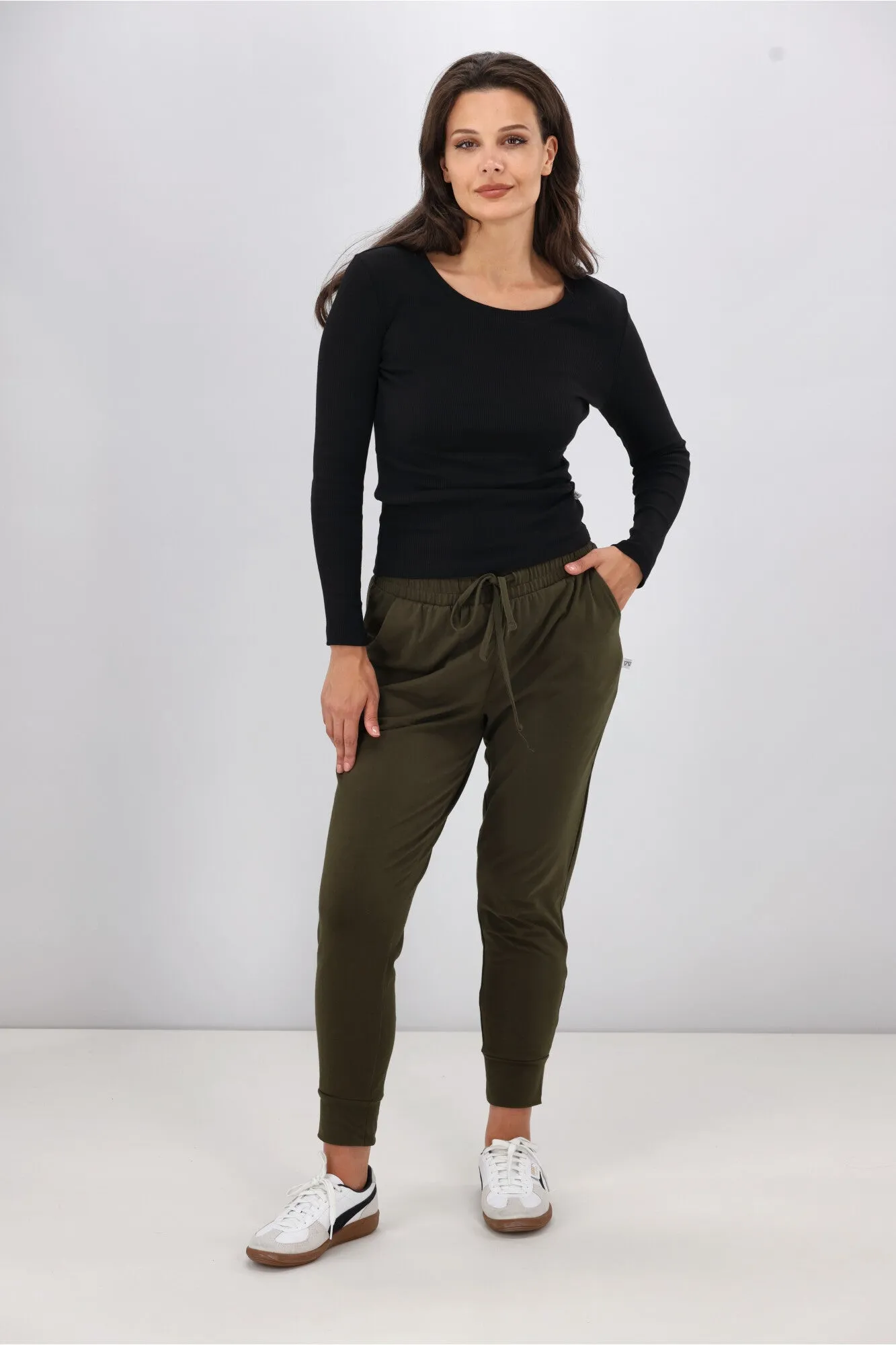 Shine On Essentials Full Length Jogger Olive