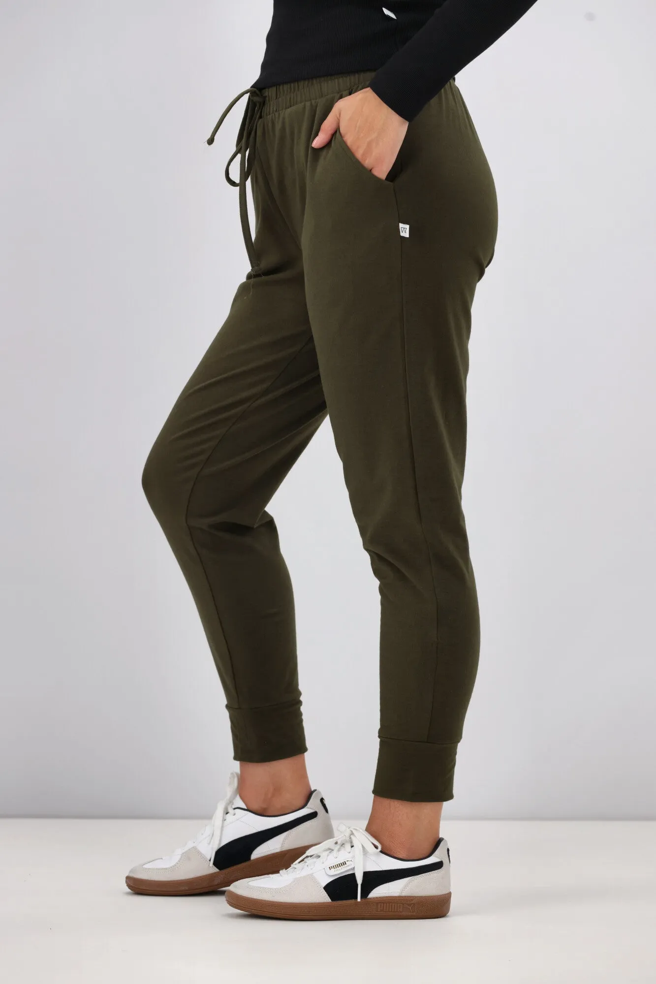 Shine On Essentials Full Length Jogger Olive