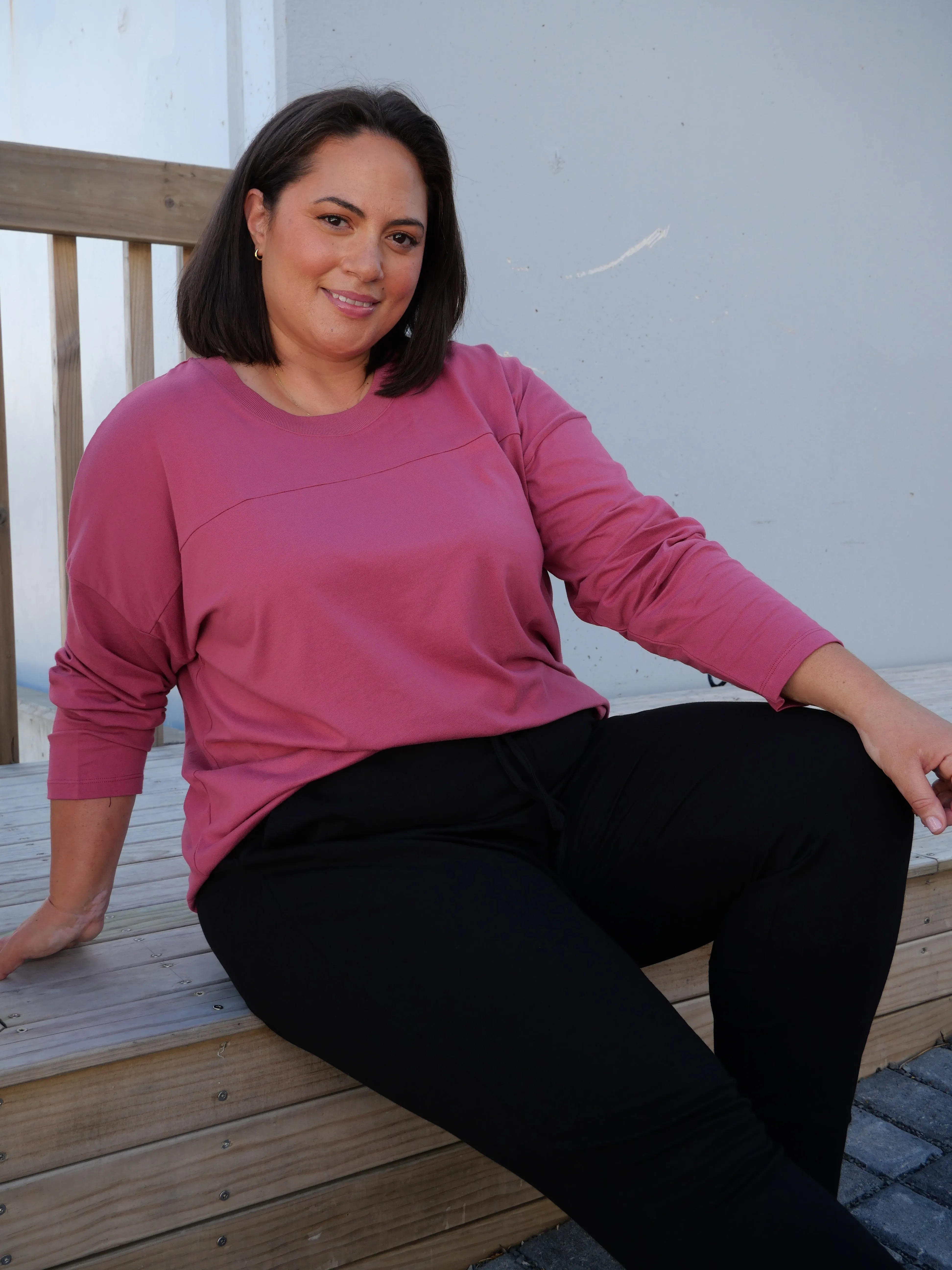 Shine On Essentials Long Sleeve Dusty Rose