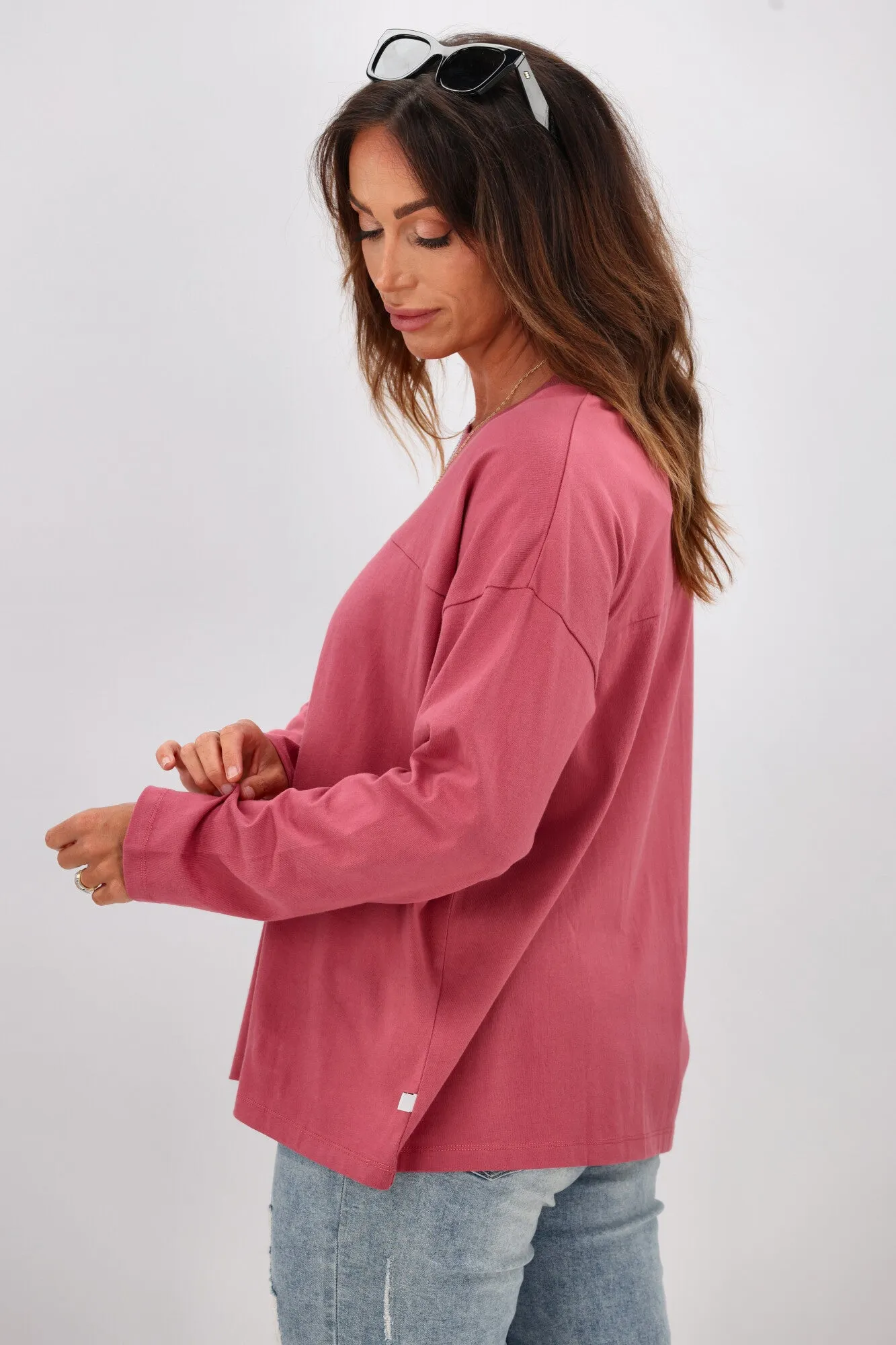 Shine On Essentials Long Sleeve Dusty Rose