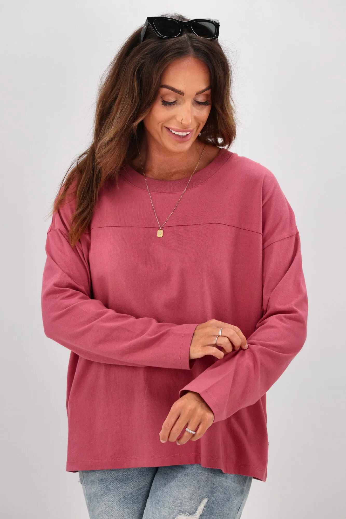 Shine On Essentials Long Sleeve Dusty Rose