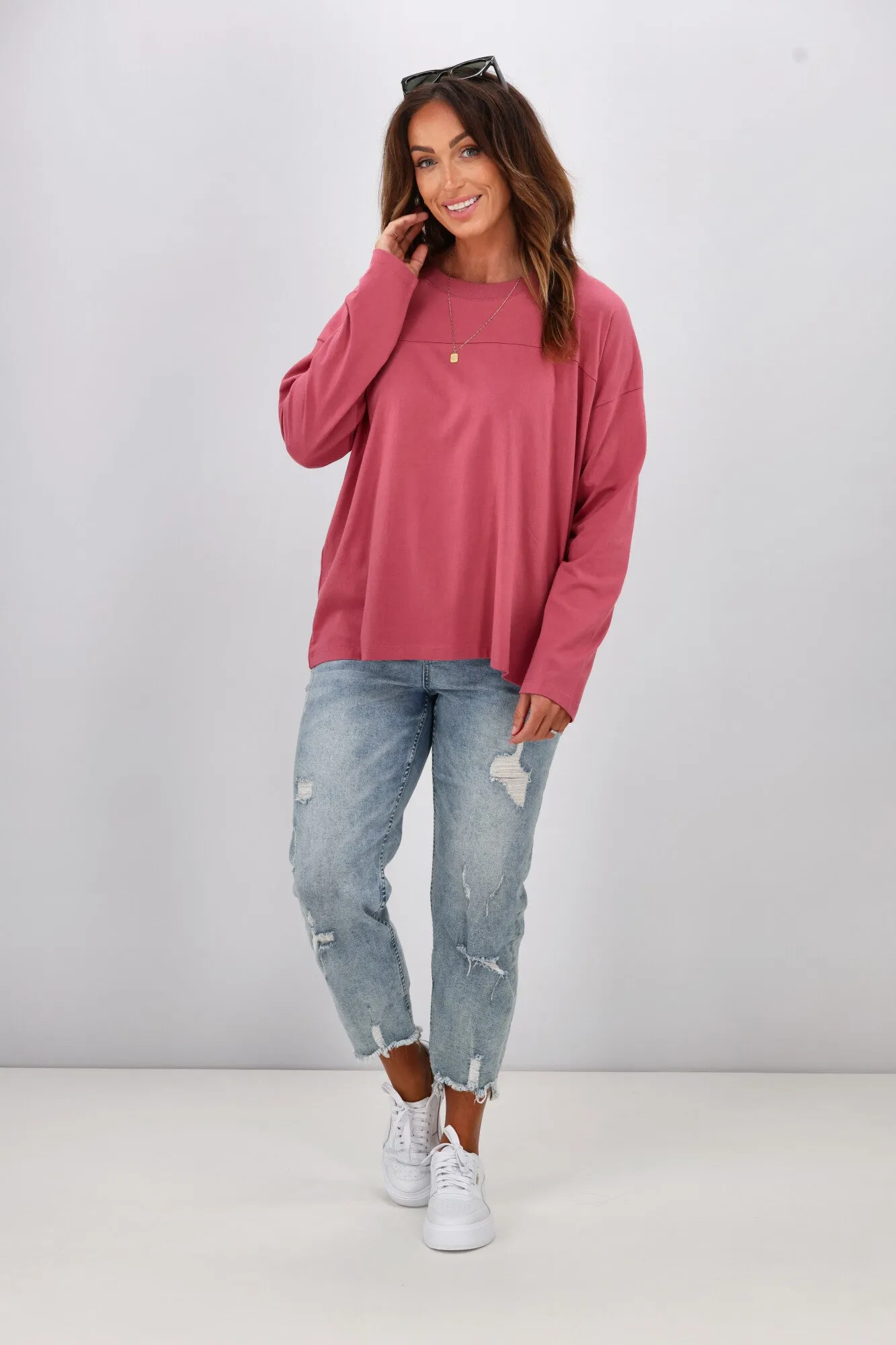 Shine On Essentials Long Sleeve Dusty Rose
