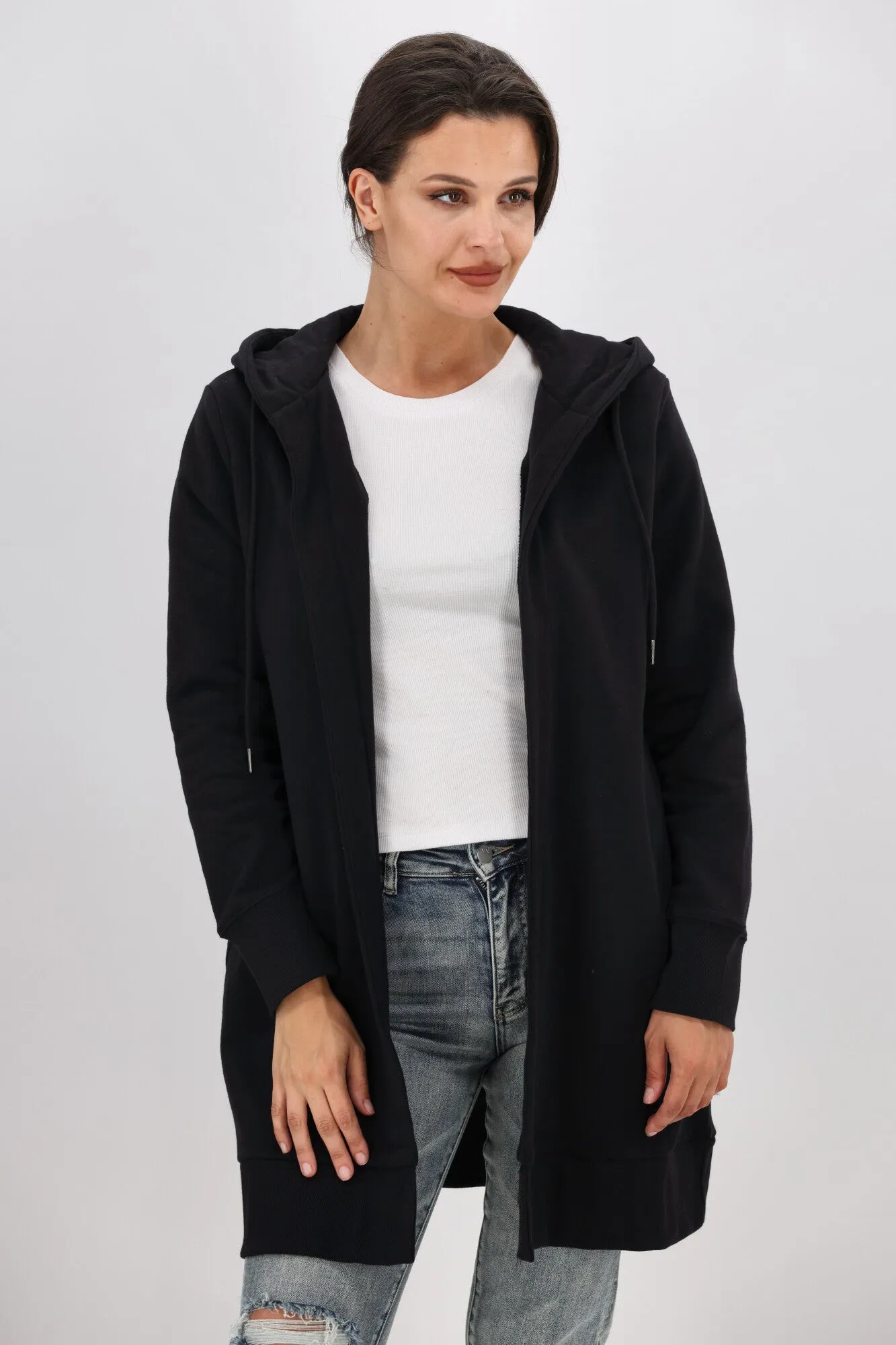 Shine On Essentials Longline Hoody Black