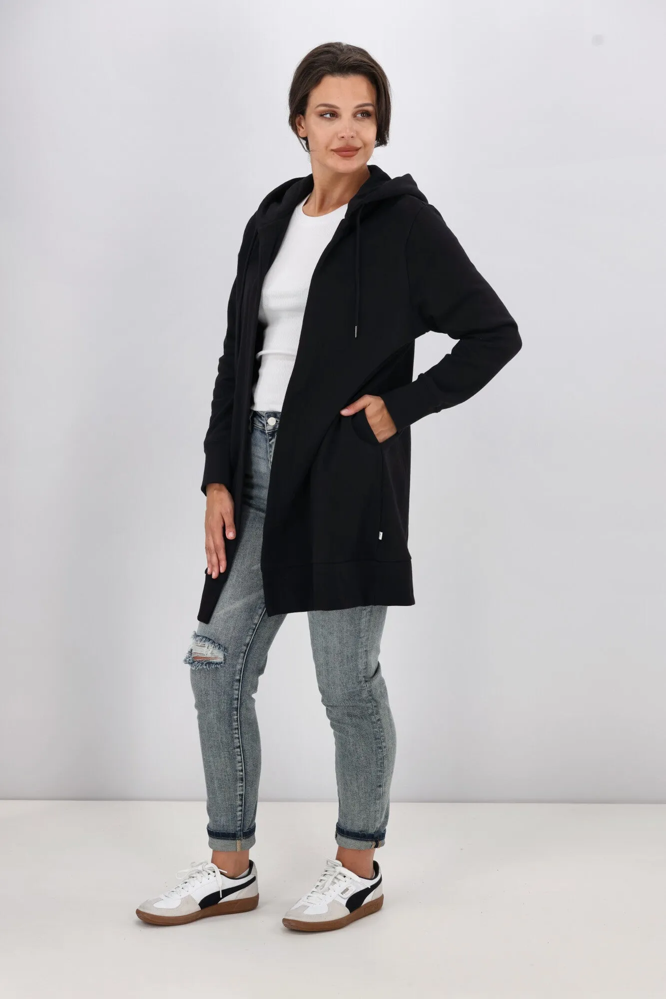 Shine On Essentials Longline Hoody Black