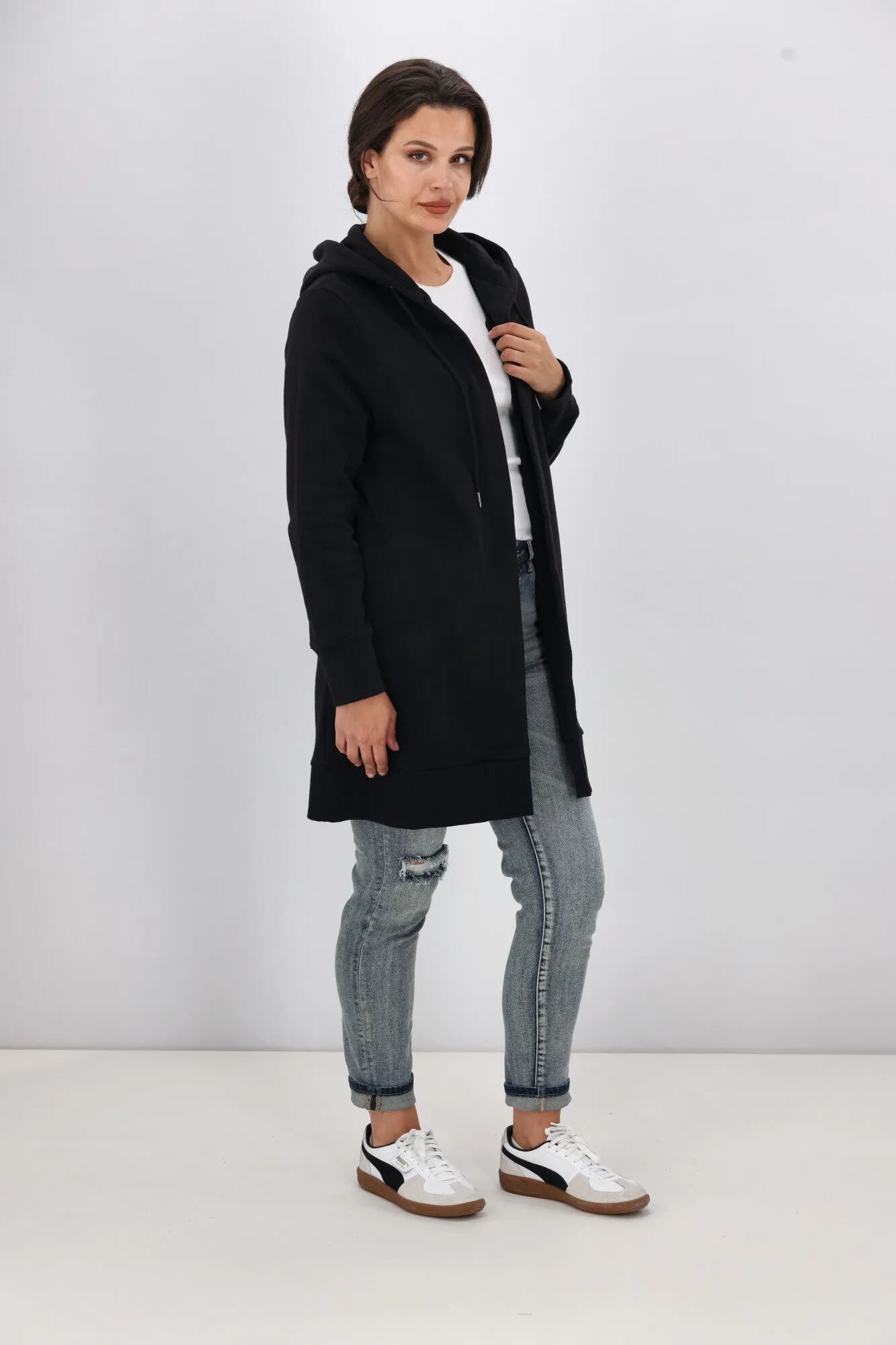 Shine On Essentials Longline Hoody Black