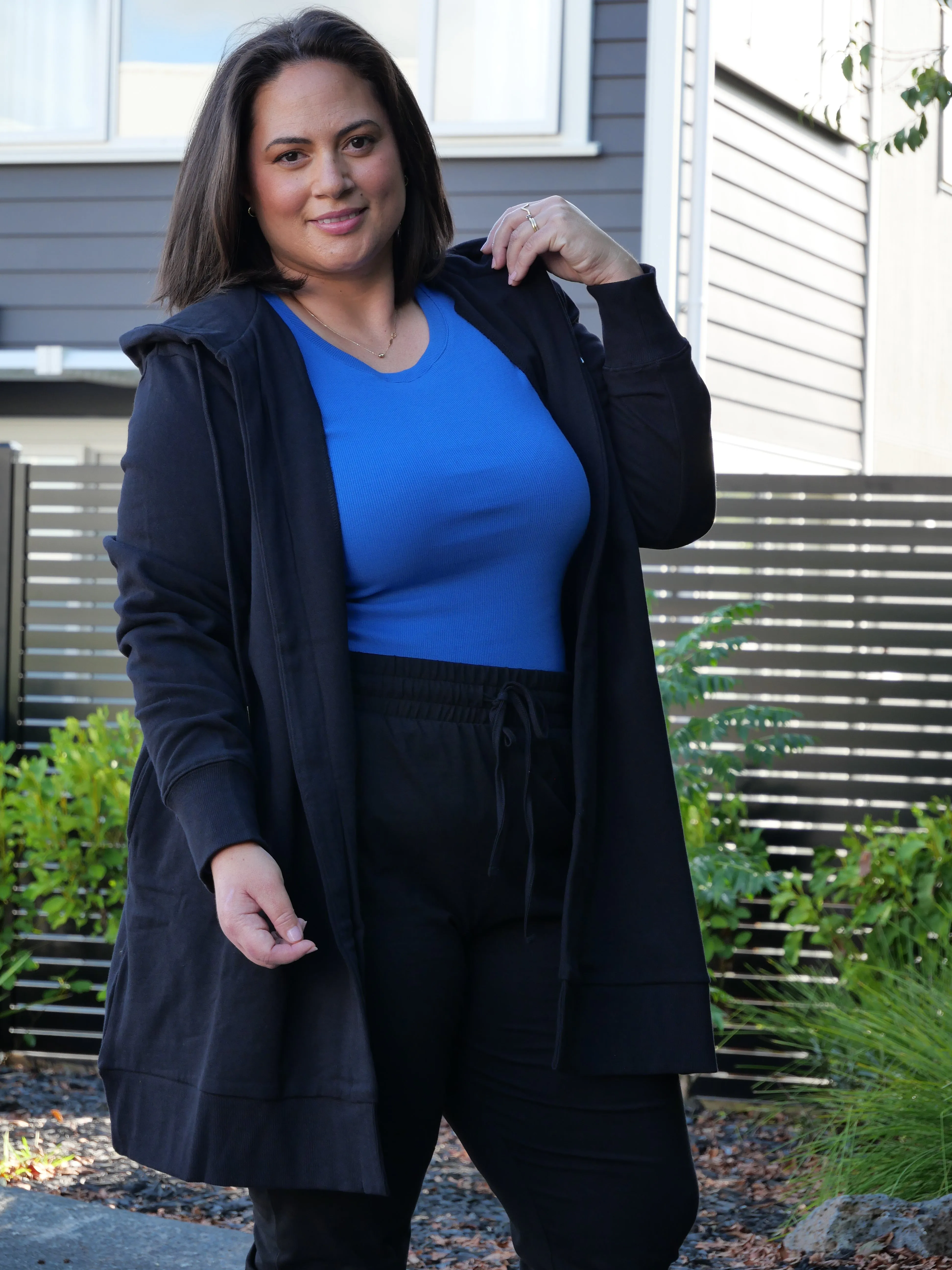 Shine On Essentials Longline Hoody Black