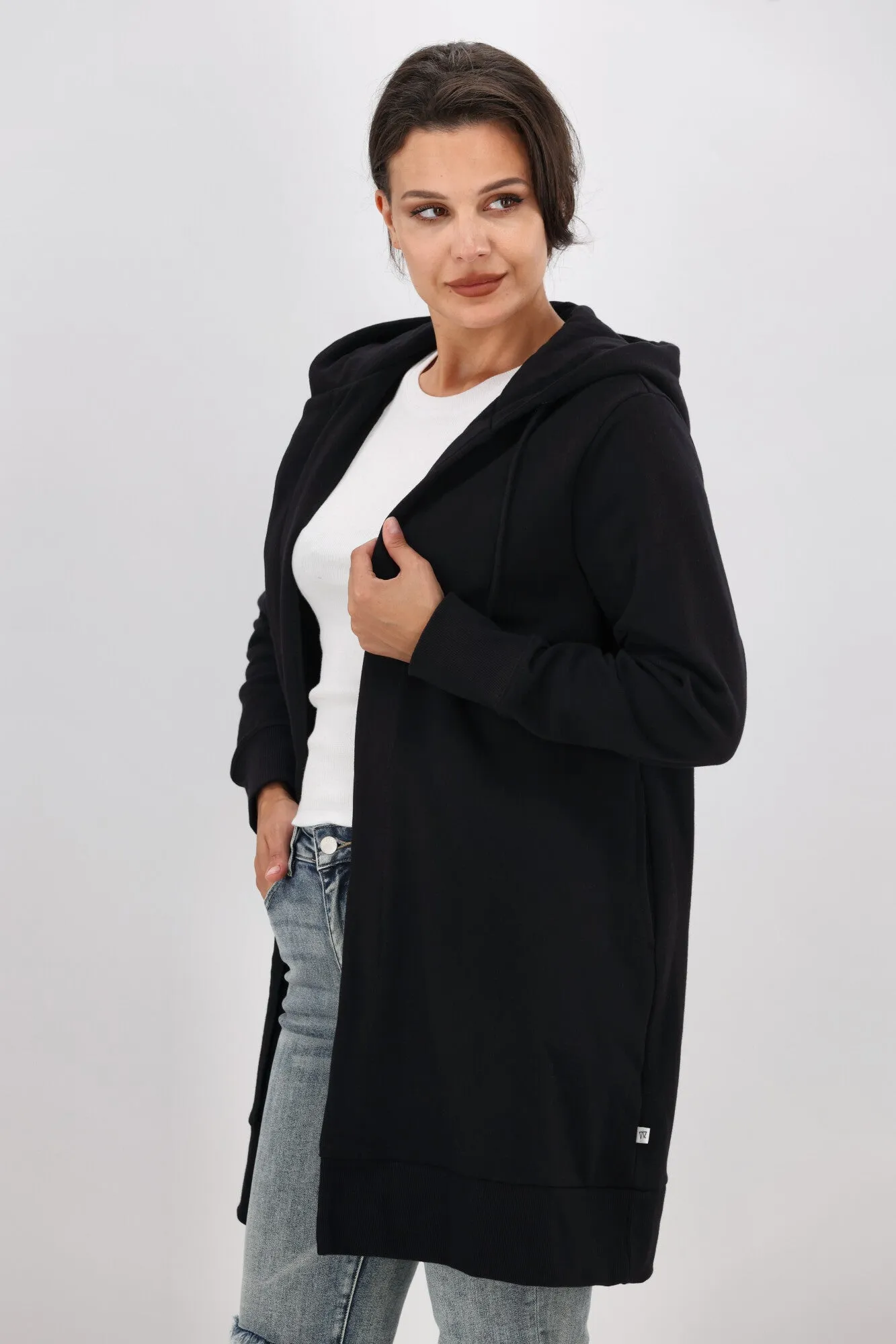 Shine On Essentials Longline Hoody Black