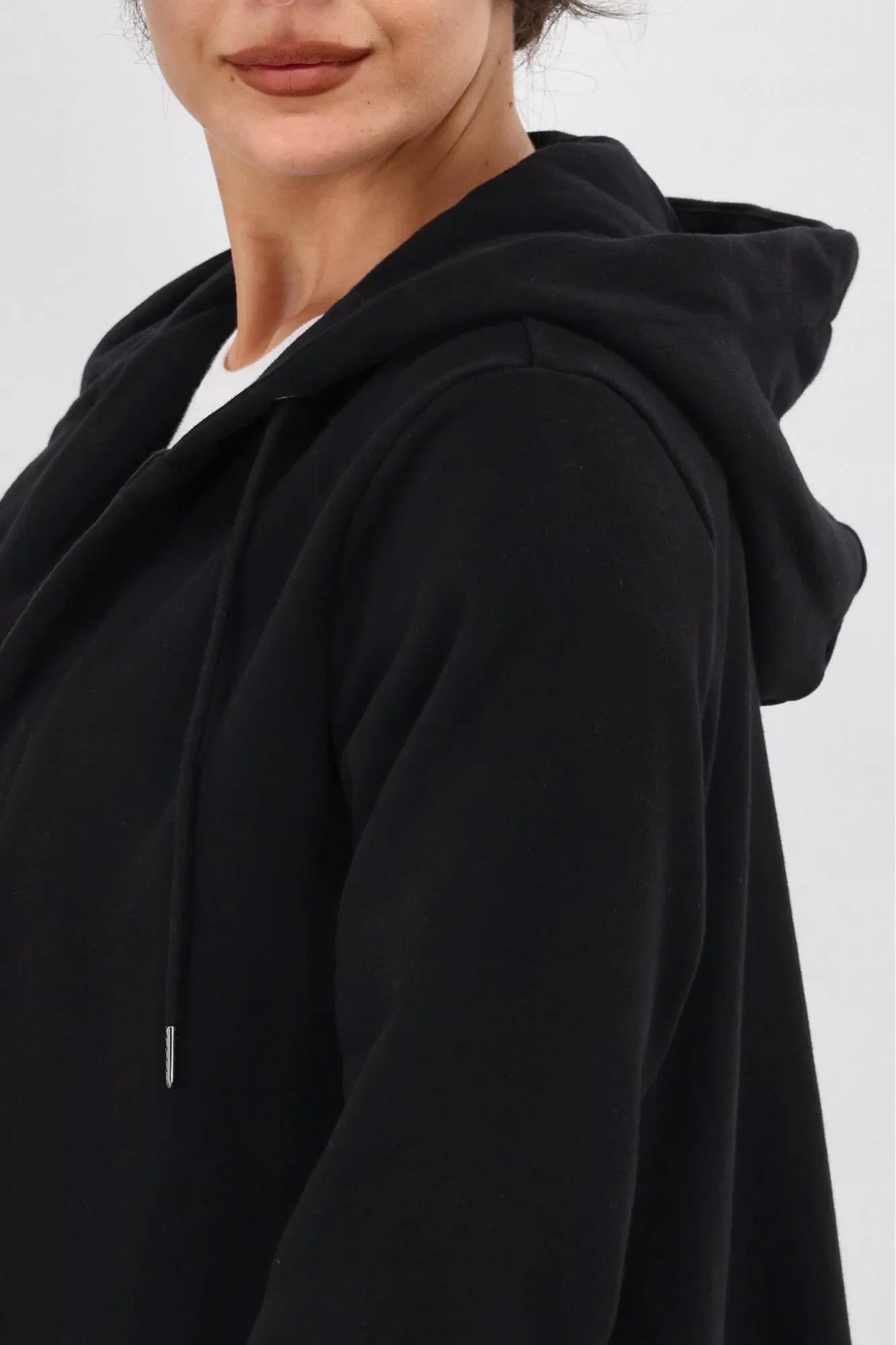 Shine On Essentials Longline Hoody Black