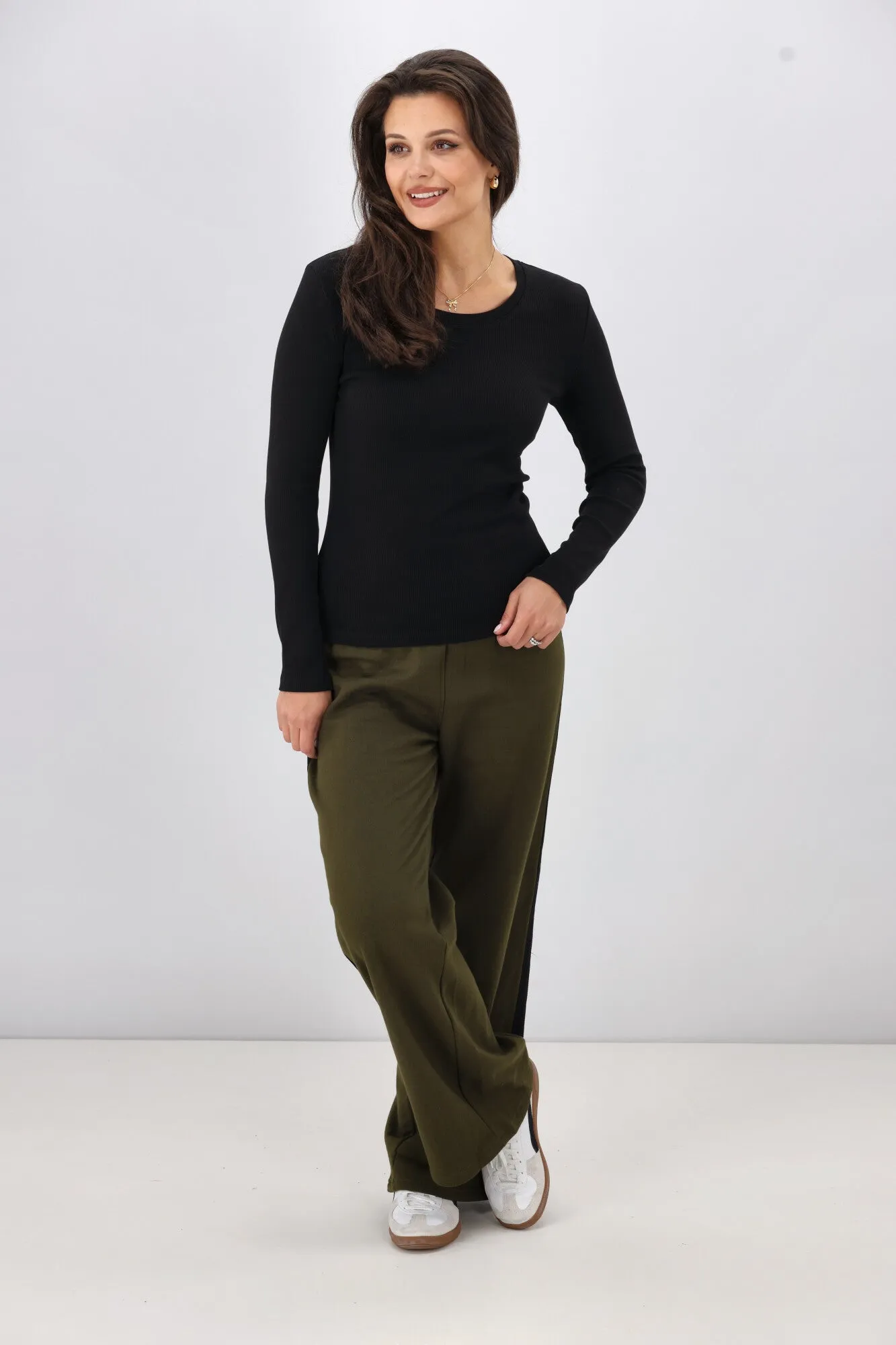 Shine On Essentials Rib Long Sleeve Black