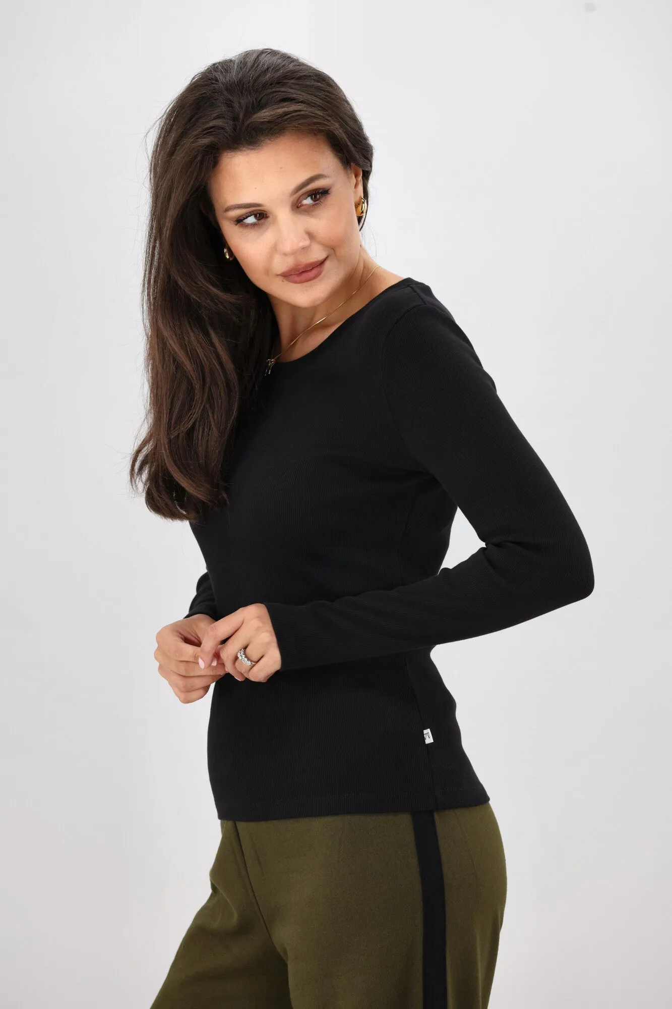 Shine On Essentials Rib Long Sleeve Black