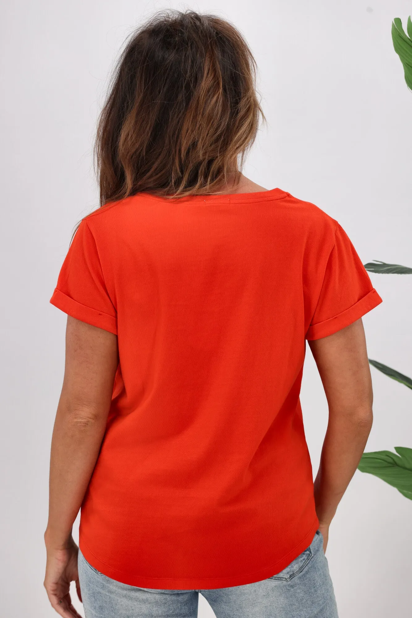 Shine On Essentials V Tee Bright Red