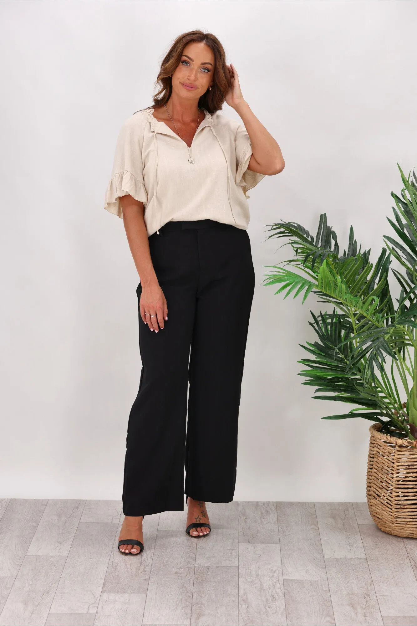 Shine On Label Alivia Tailored Pants Black