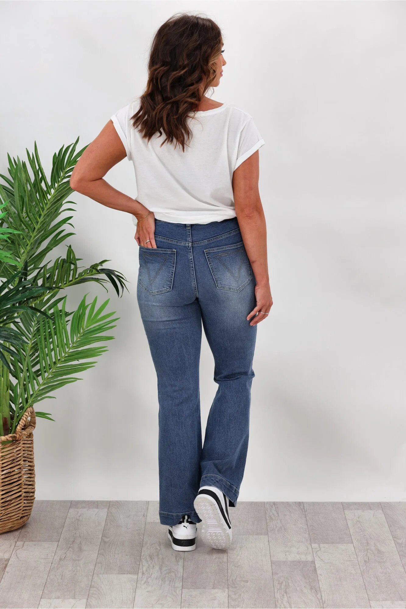 Shine On Label Braxton Flare Jean Indigo