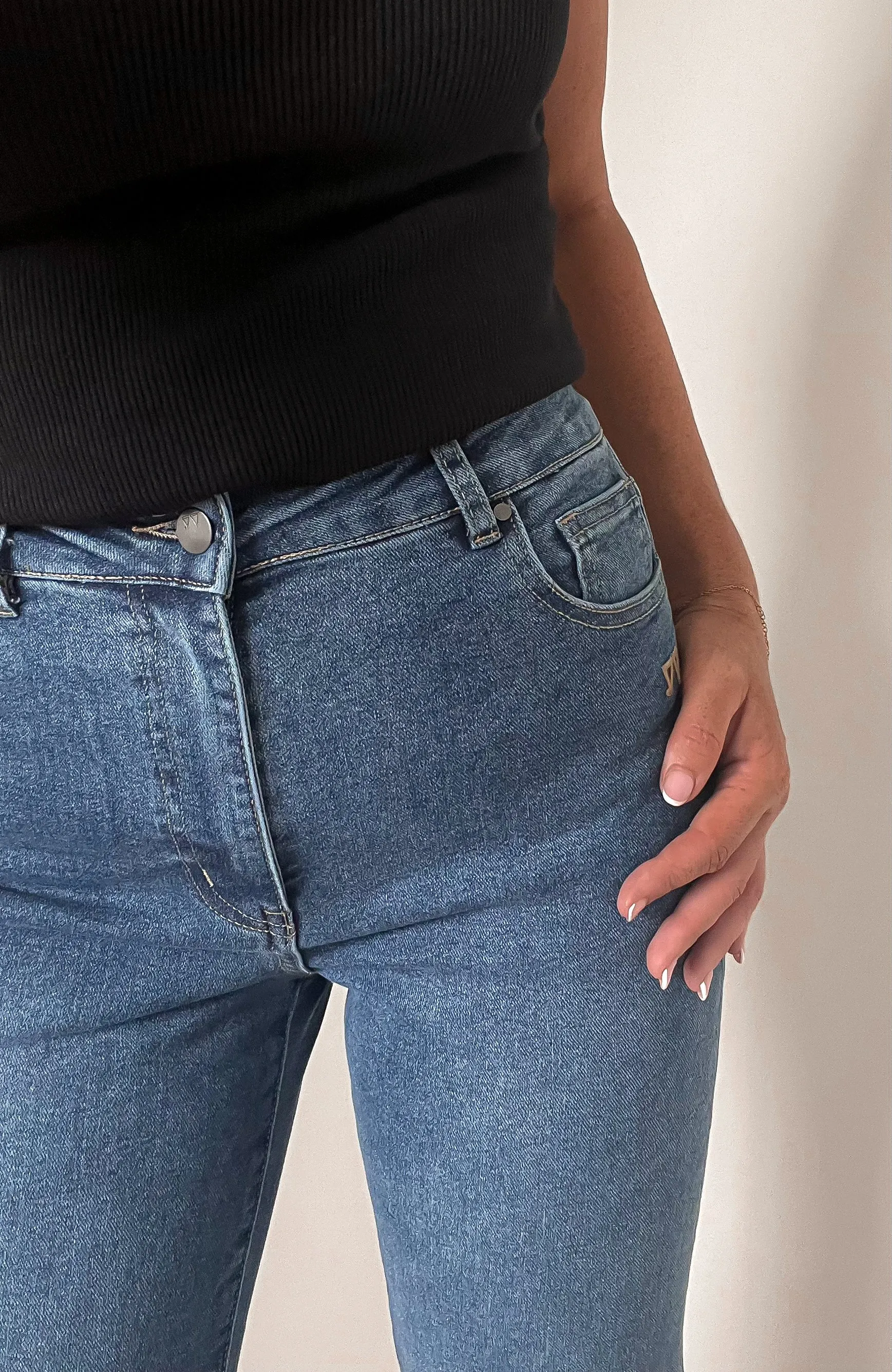 Shine On Label Braxton Flare Jean Indigo