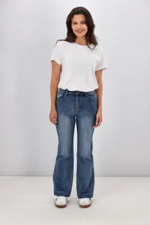 Shine On Label Braxton Flare Jean Indigo