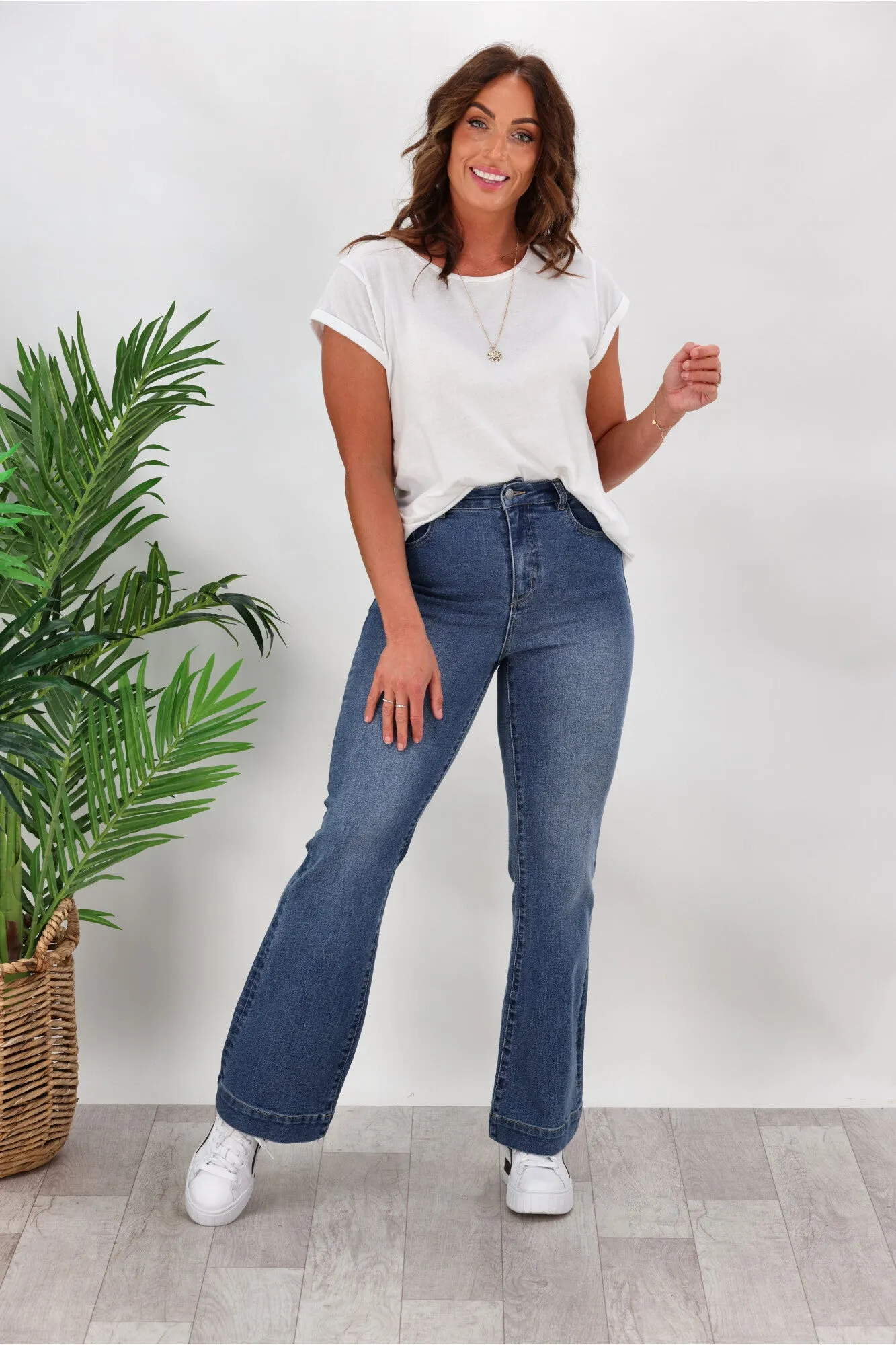 Shine On Label Braxton Flare Jean Indigo