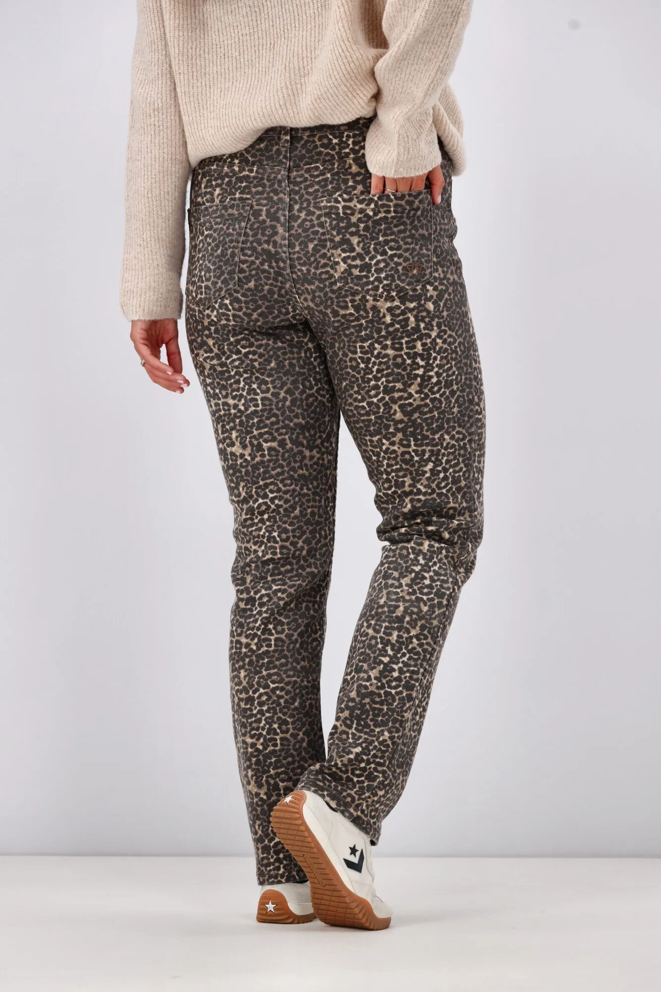 Shine On Label Drew Leopard Print Jean