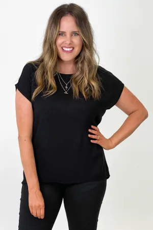 Shine On Label Hi Lo Top Black