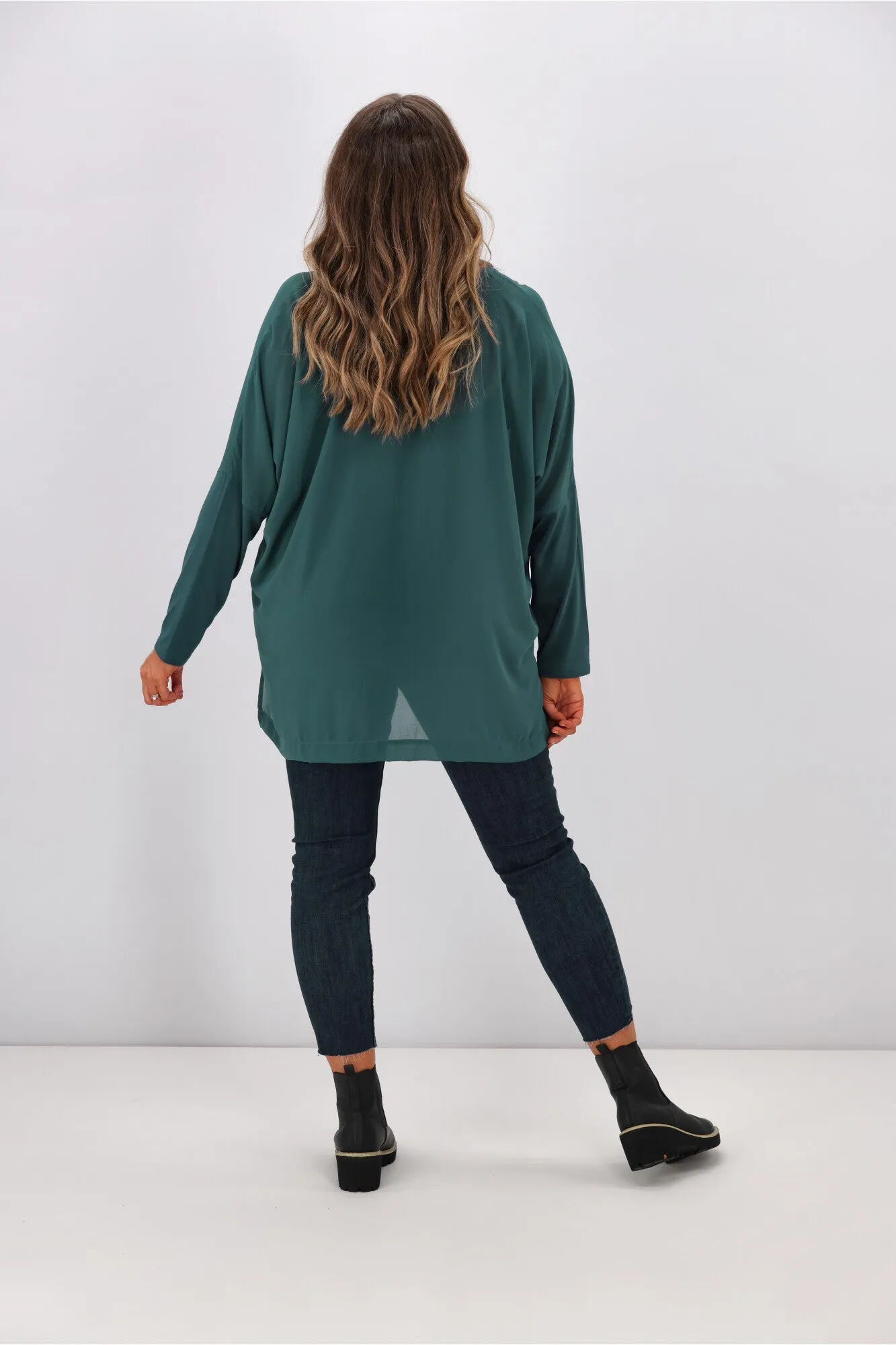 Shine On Label Kateri Foil Print Top Teal