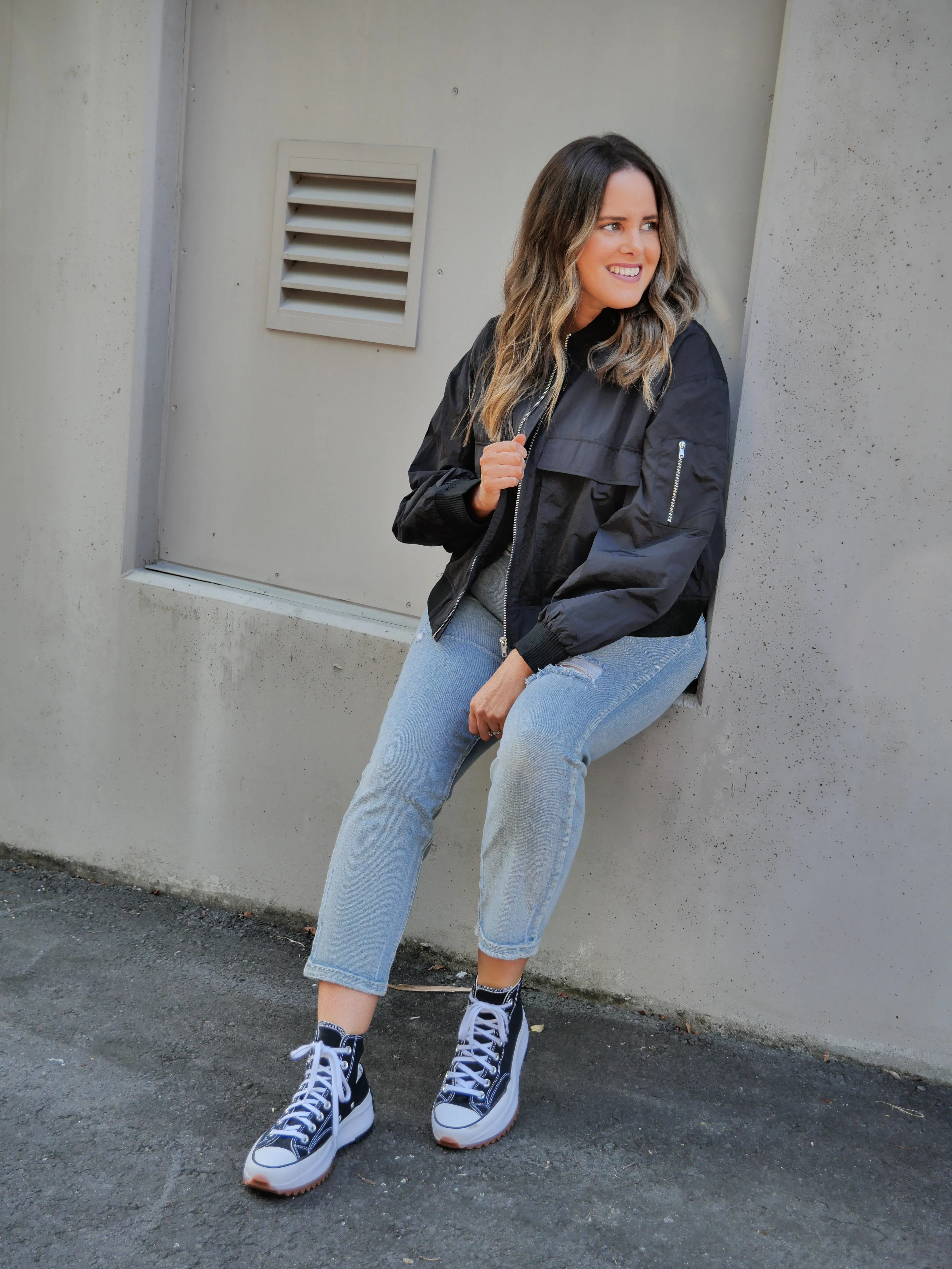 Shine On Label Melrose Utility Bomber Jacket Black