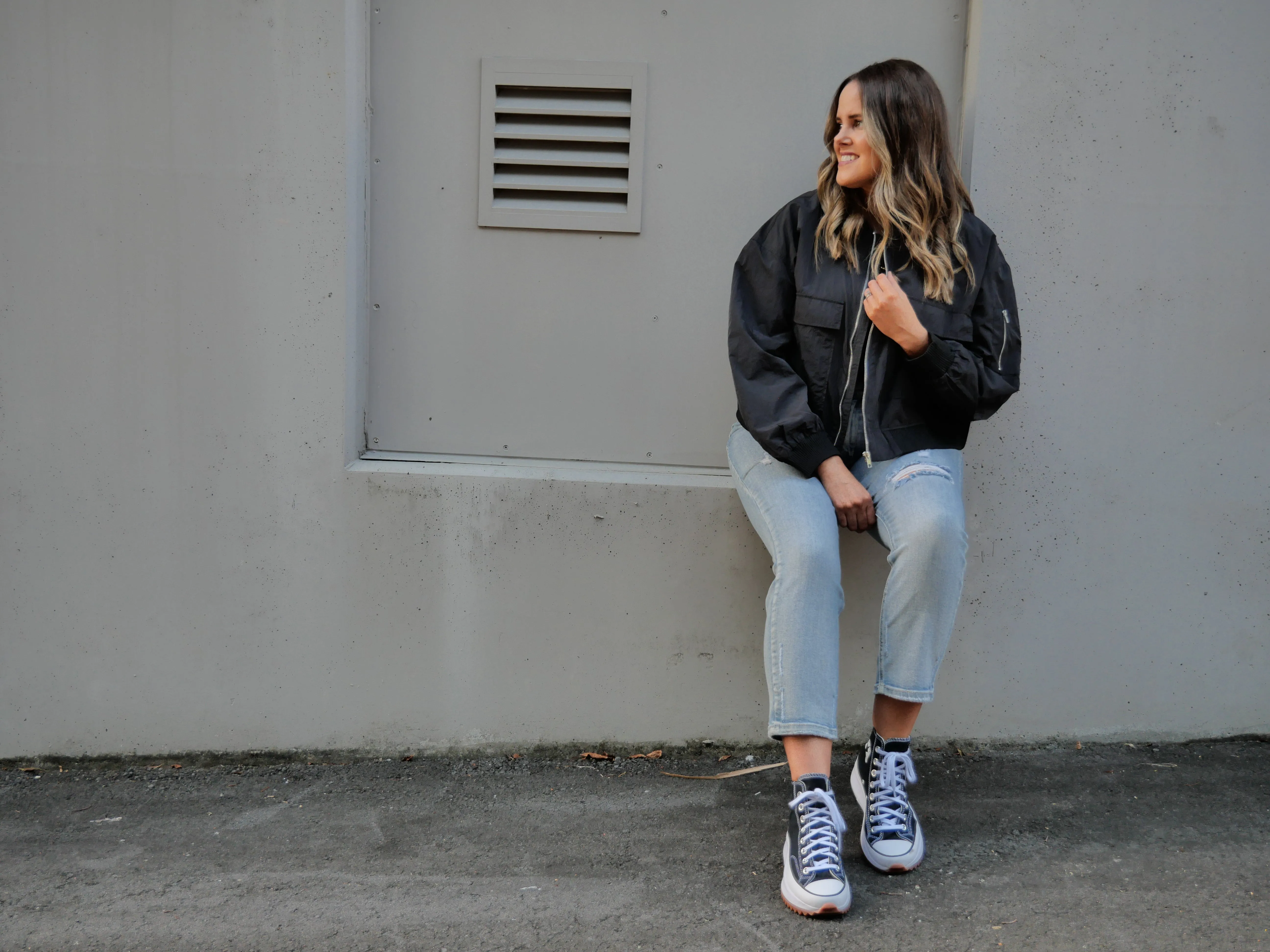Shine On Label Melrose Utility Bomber Jacket Black