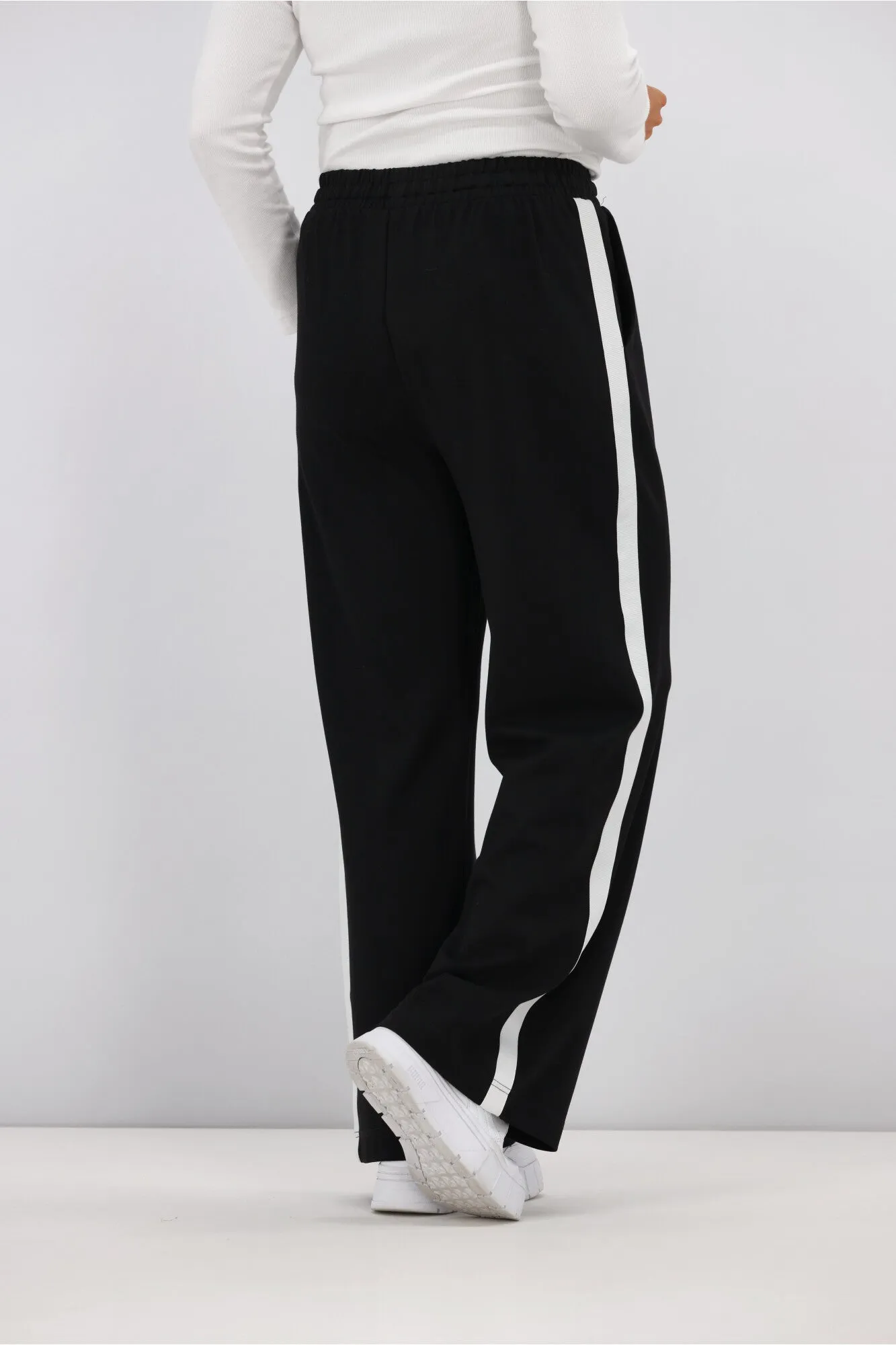 Shine On Label Parker Stripe Wide Leg Ponte Pants