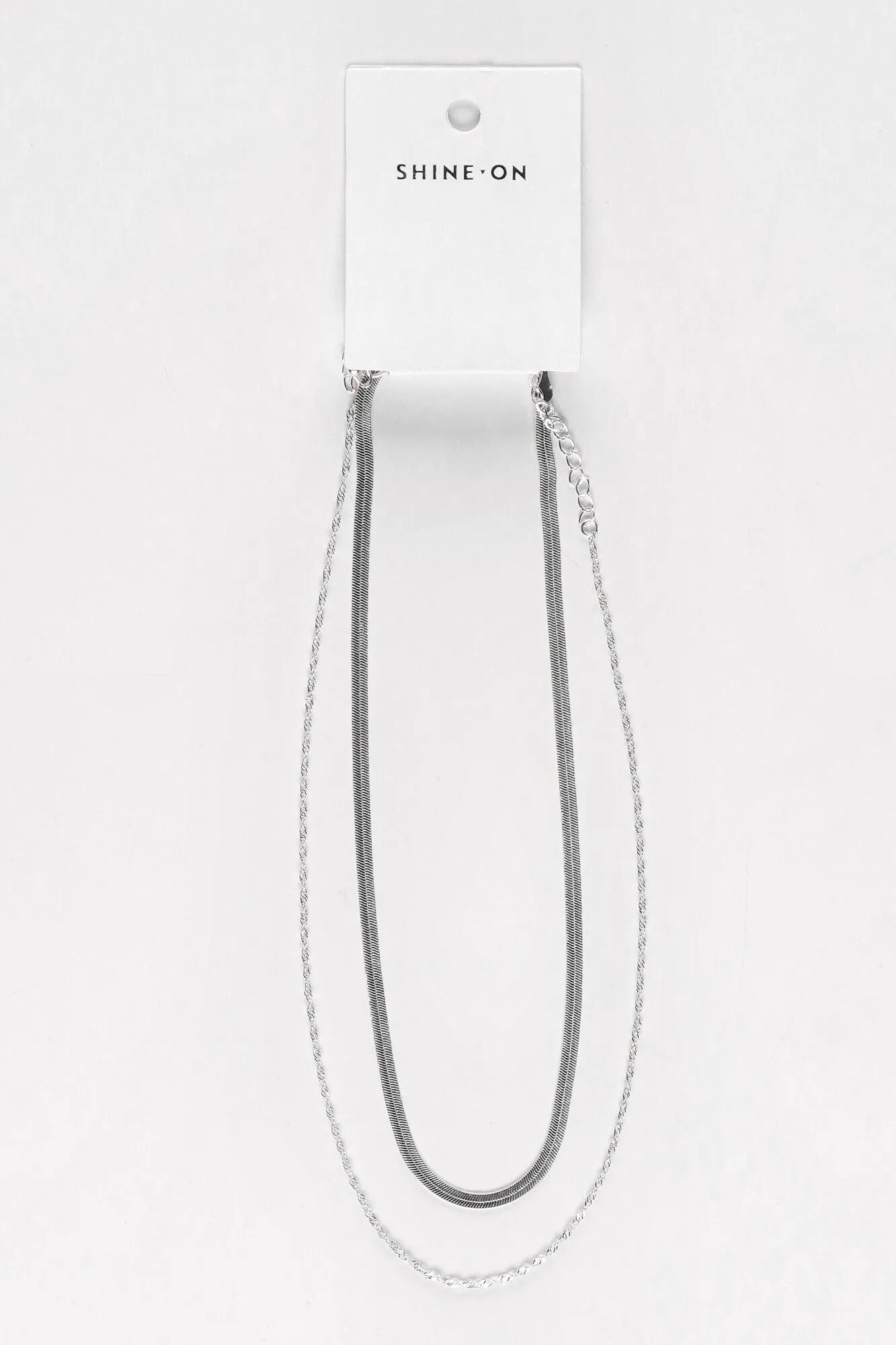 Shine On Label Serpent Necklace Set Silver