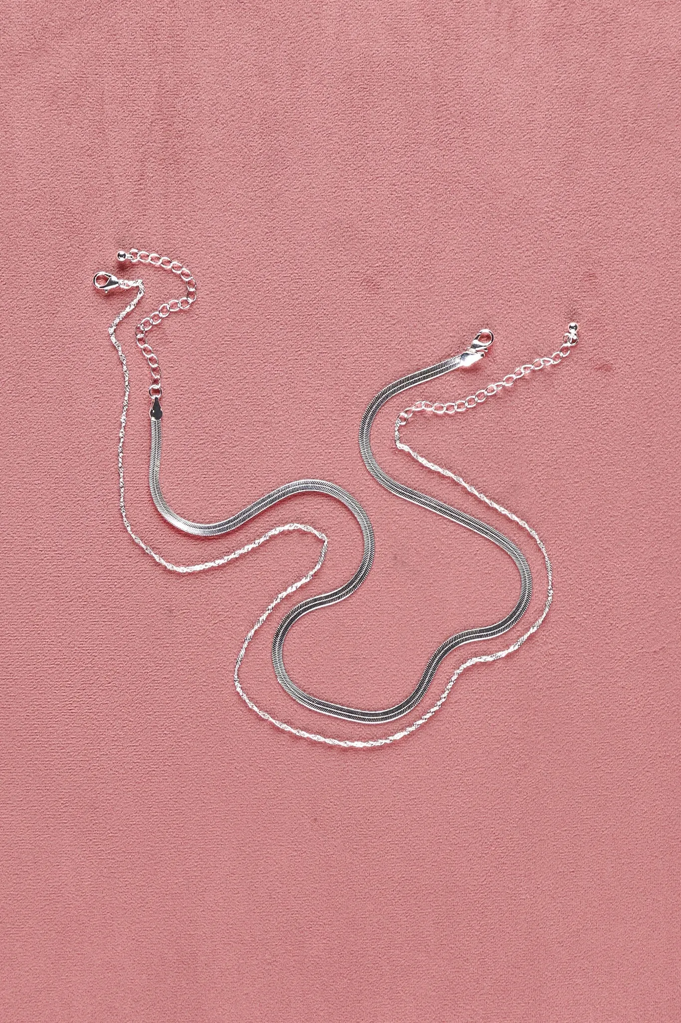 Shine On Label Serpent Necklace Set Silver