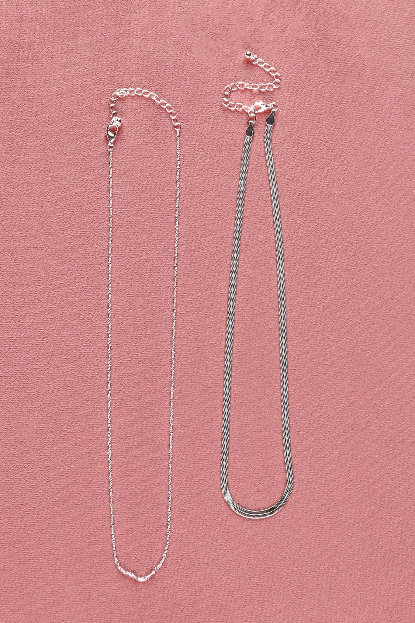 Shine On Label Serpent Necklace Set Silver