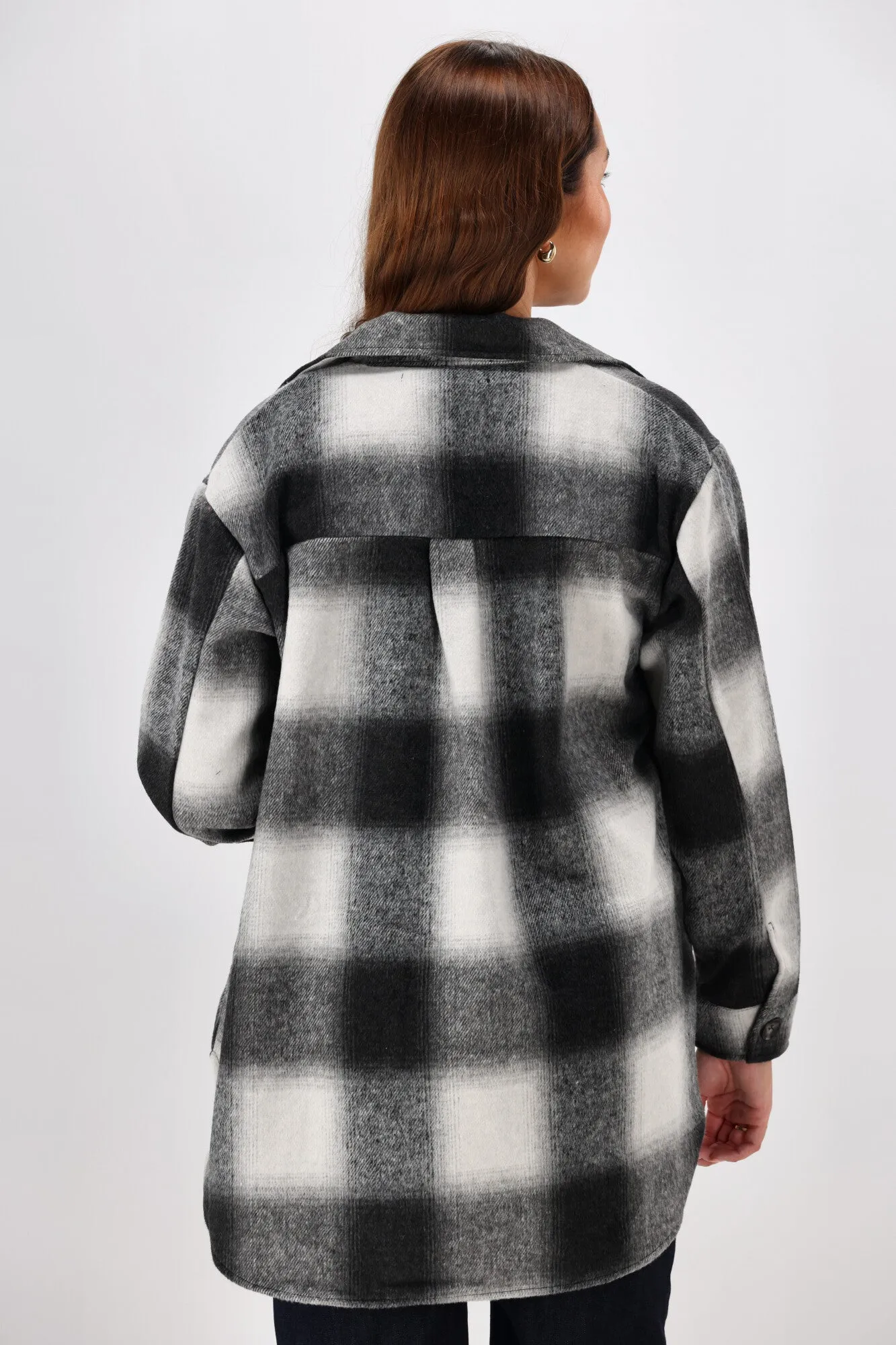 Shine On Label Treyton Checked Shacket Midnight