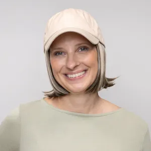 Shorty Wig with Beige Hat