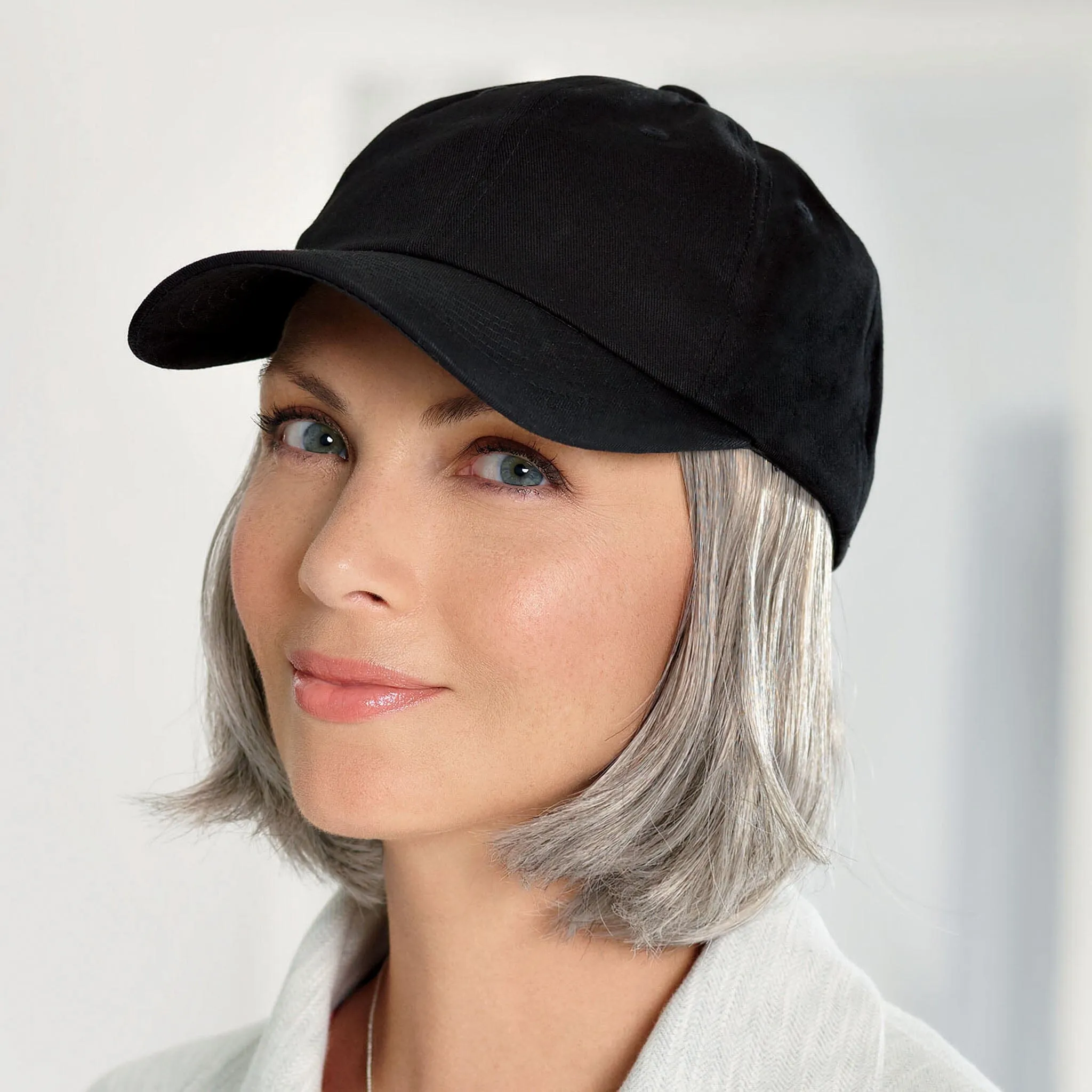 Shorty Wig with Black Hat