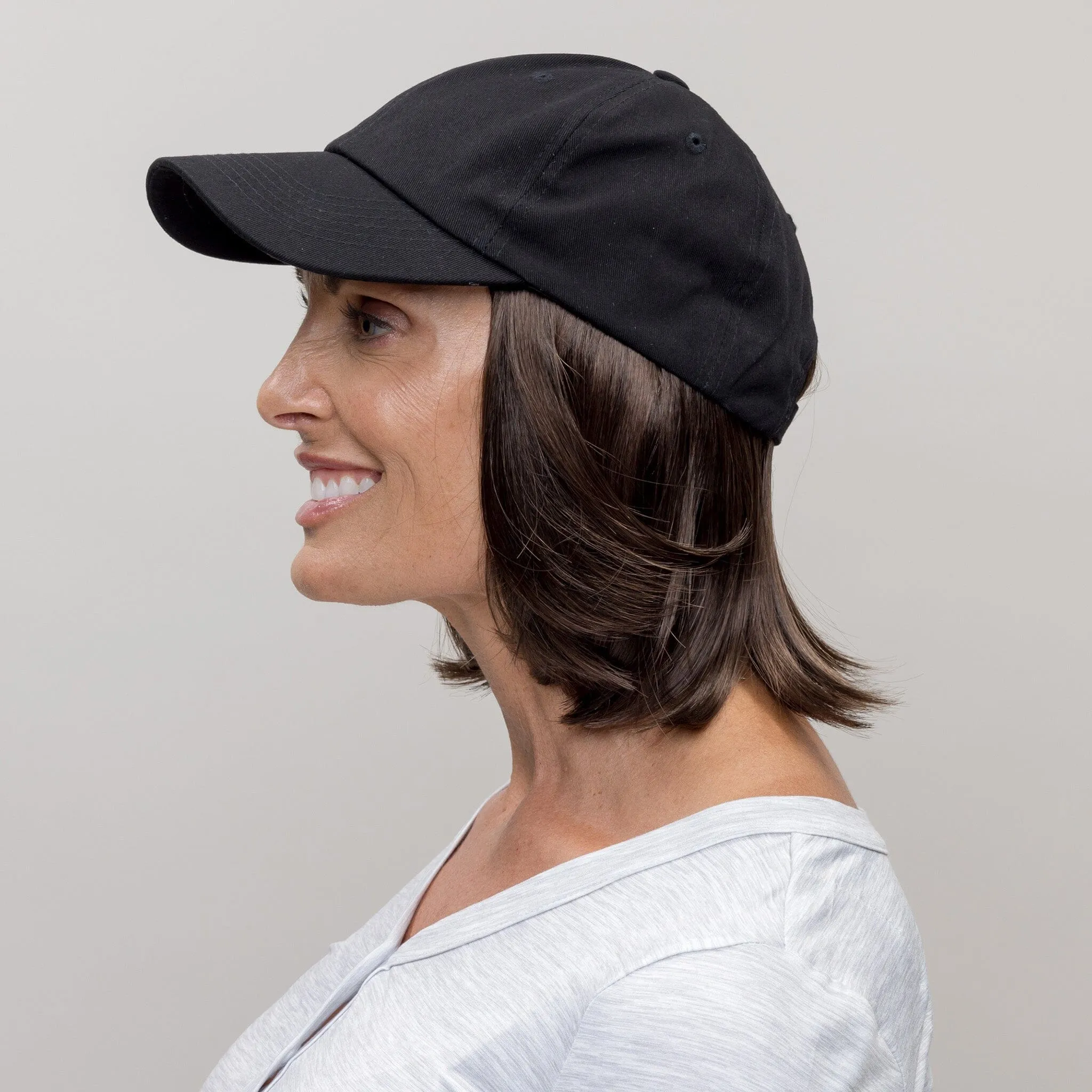 Shorty Wig with Black Hat