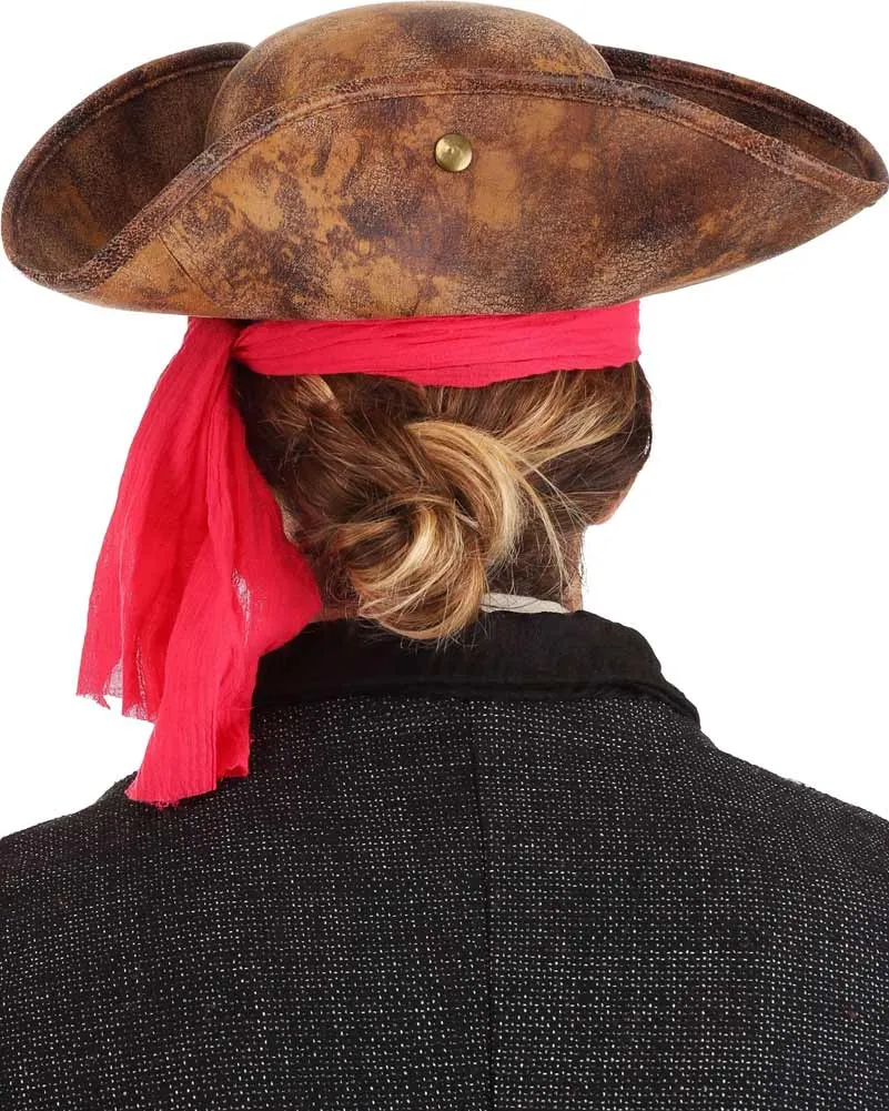 Snap Brim Pirate Deluxe Hat and Headscarf