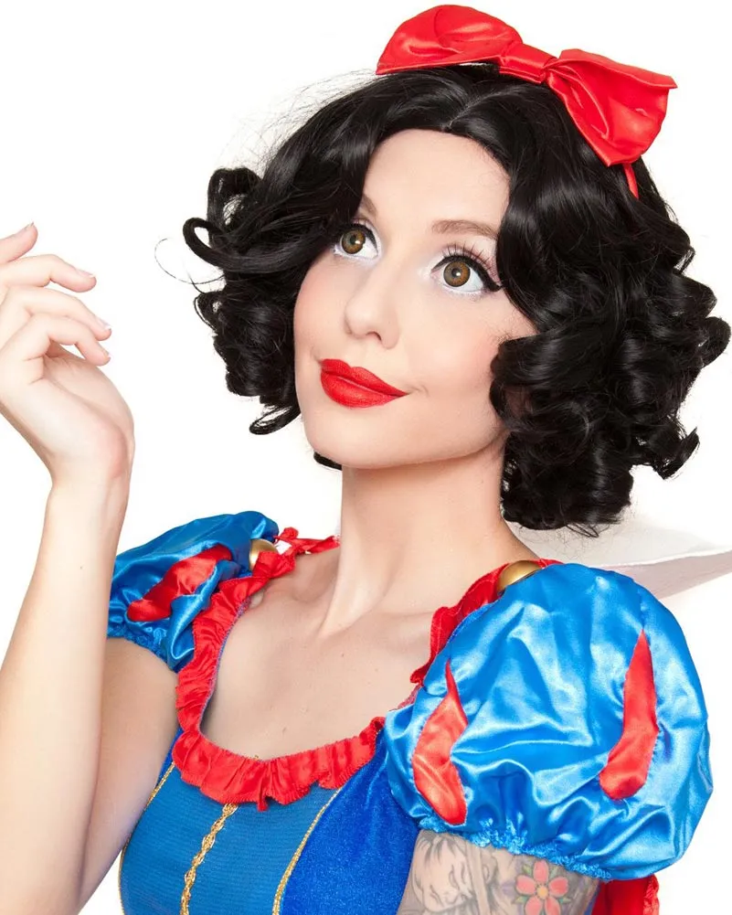 Snow Girl Premium Short Curly Black Wig