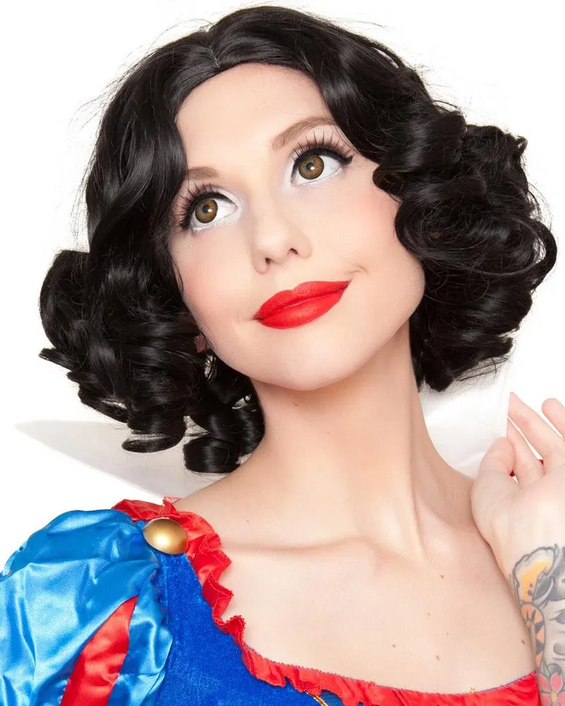 Snow Girl Premium Short Curly Black Wig