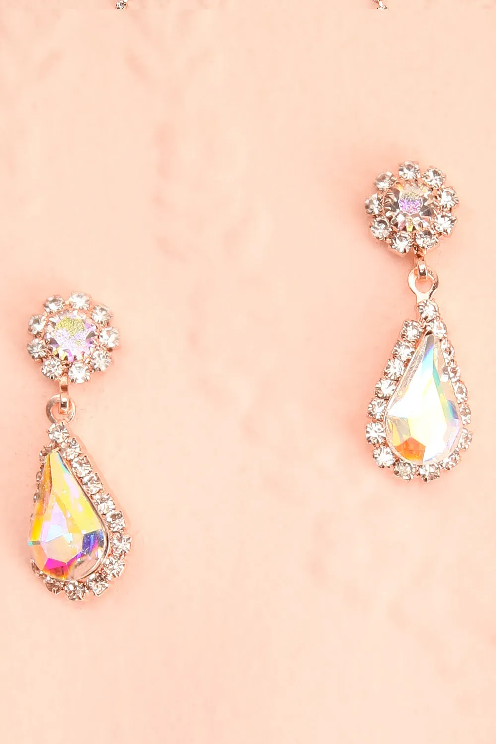 Souffle de Vie | Iridescent Crystal Earrings & Necklace Set