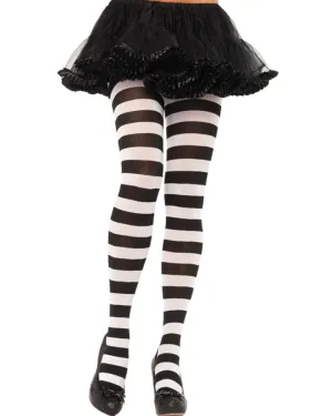 Striped Black and White Striped Tights