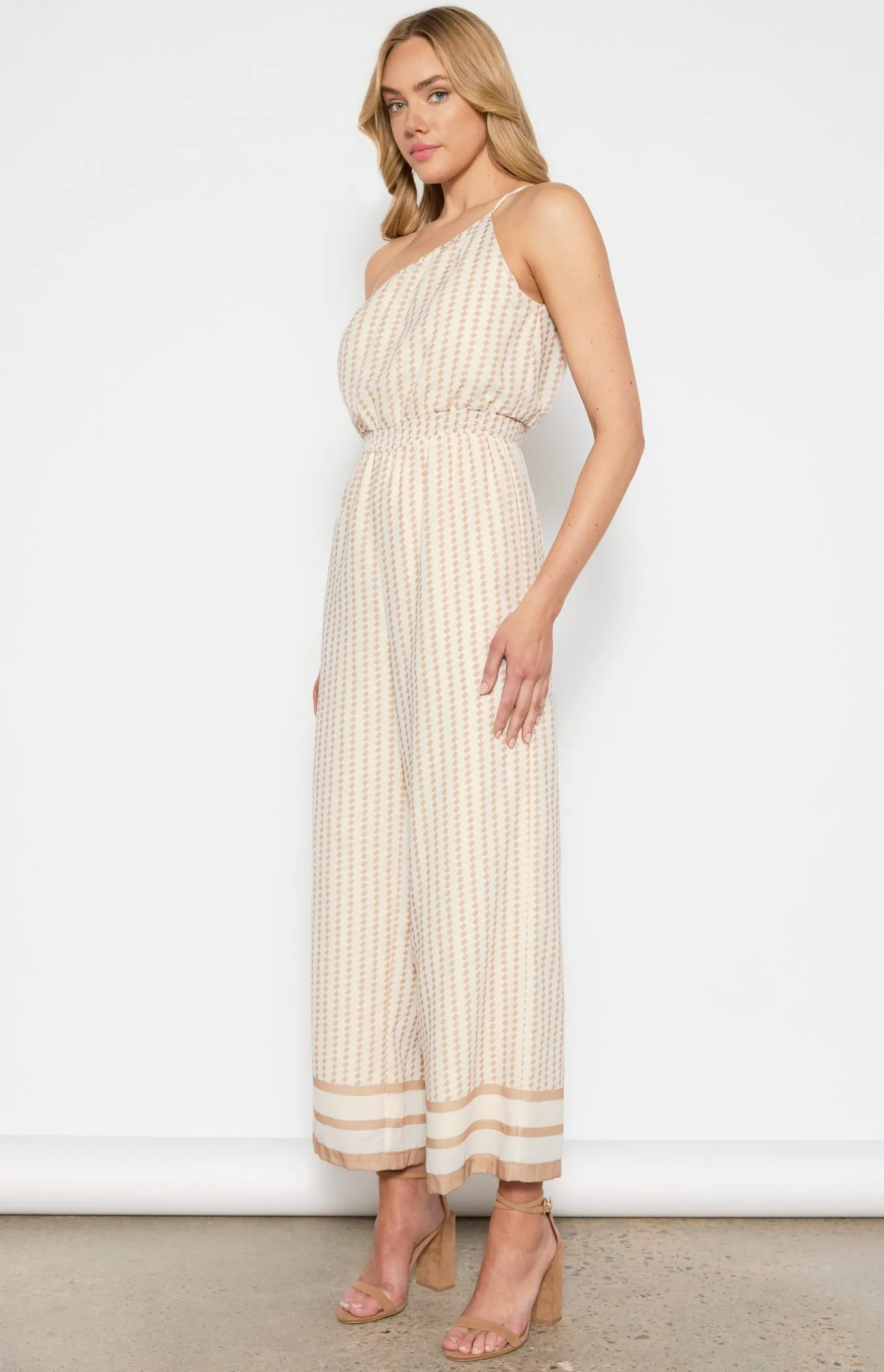 Style State Geo Print Jumpsuit White