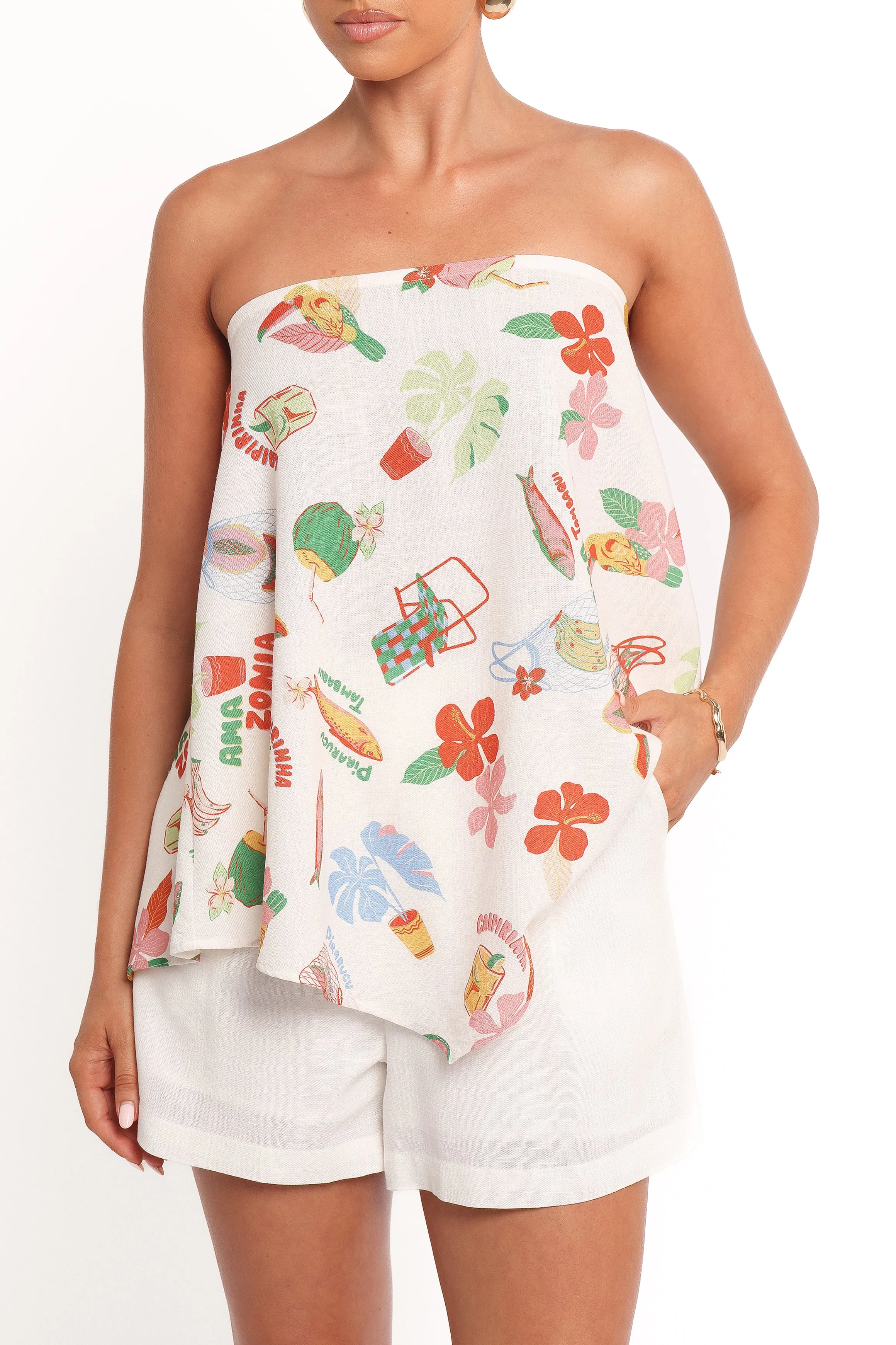 Sui Strapless Top - Alfresco