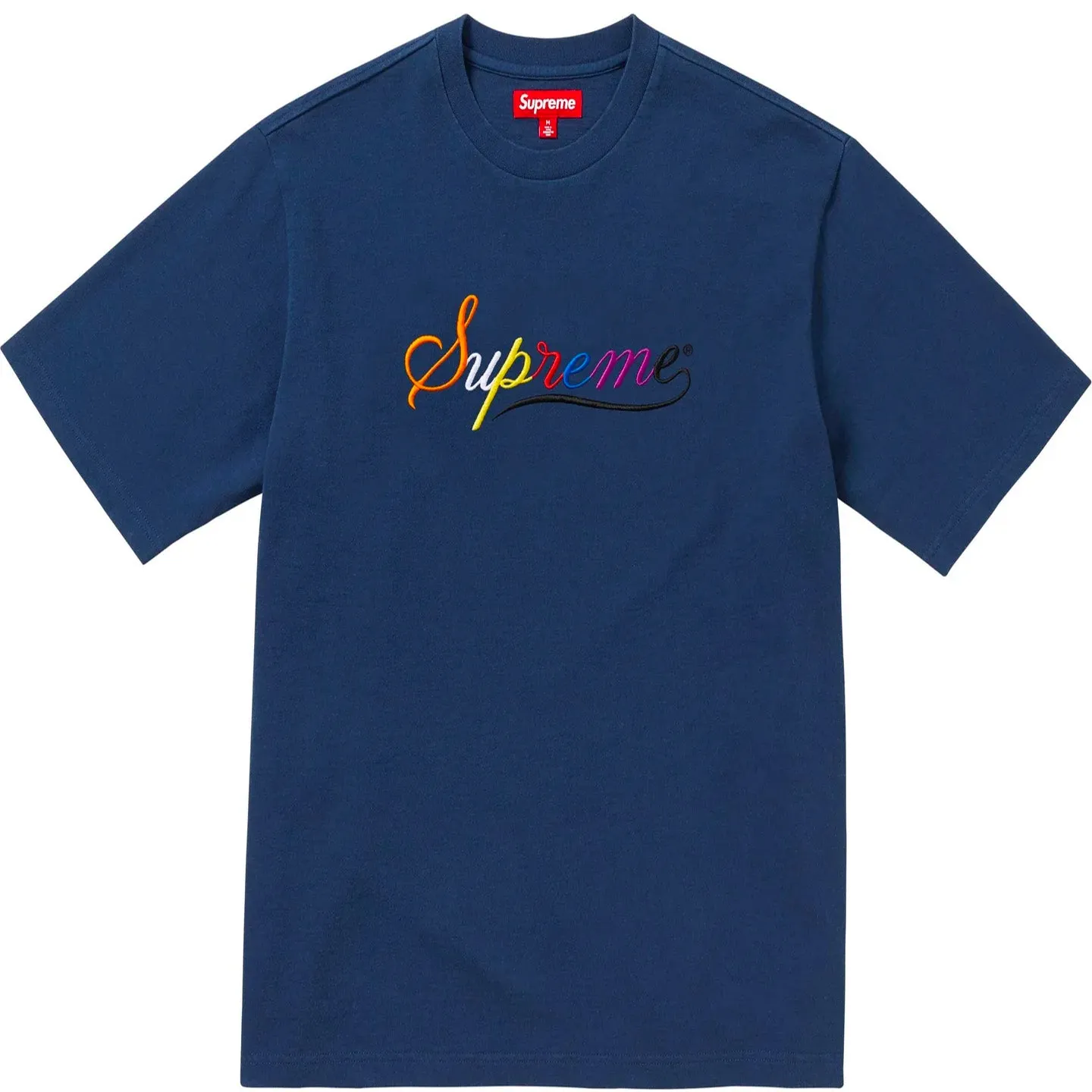 Supreme Navy Embroidered Logo T-Shirt
