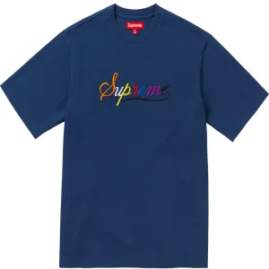 Supreme Navy Embroidered Logo T-Shirt