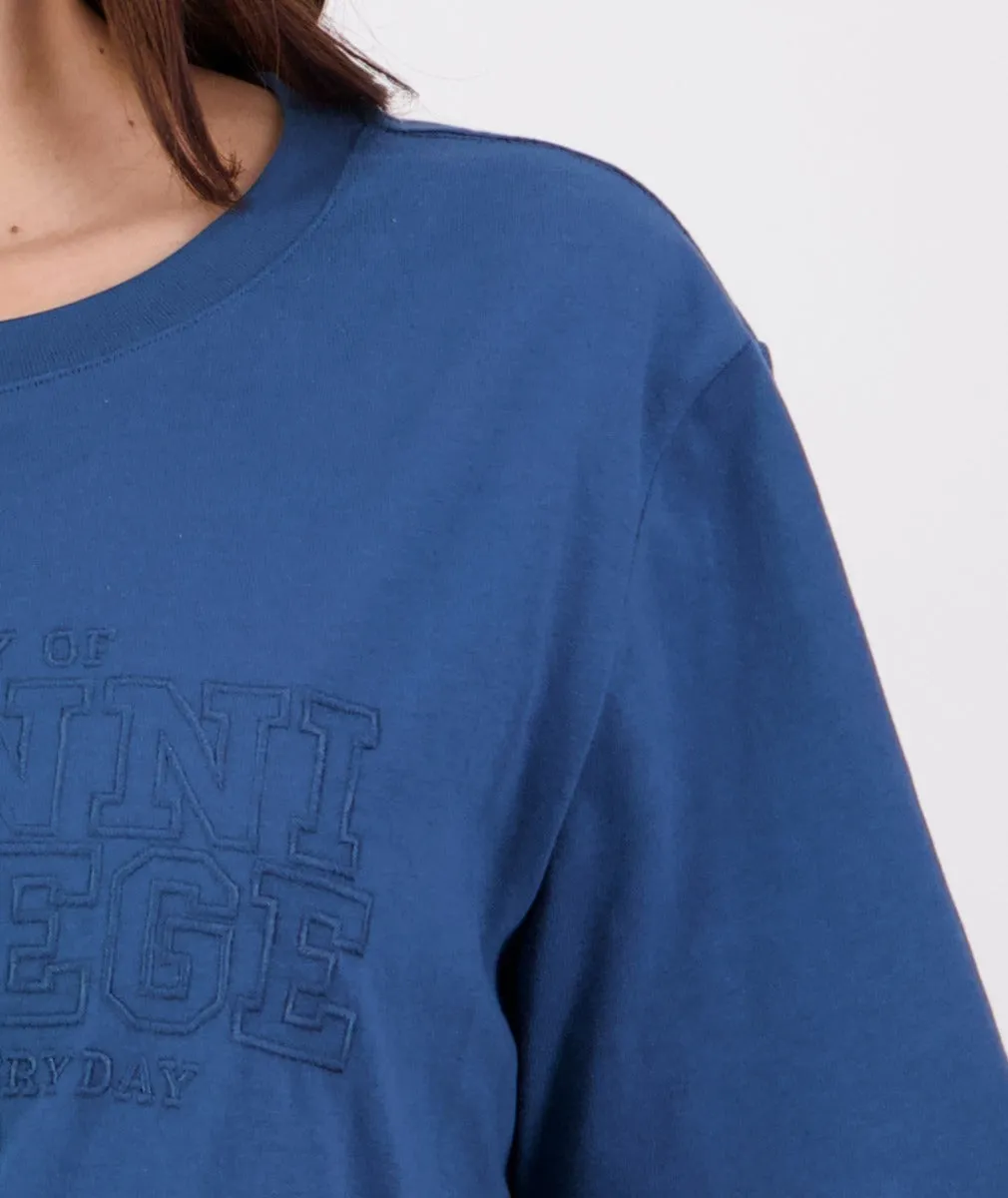 Swanndri Scholar Embroided T Shirt Tidal Teal