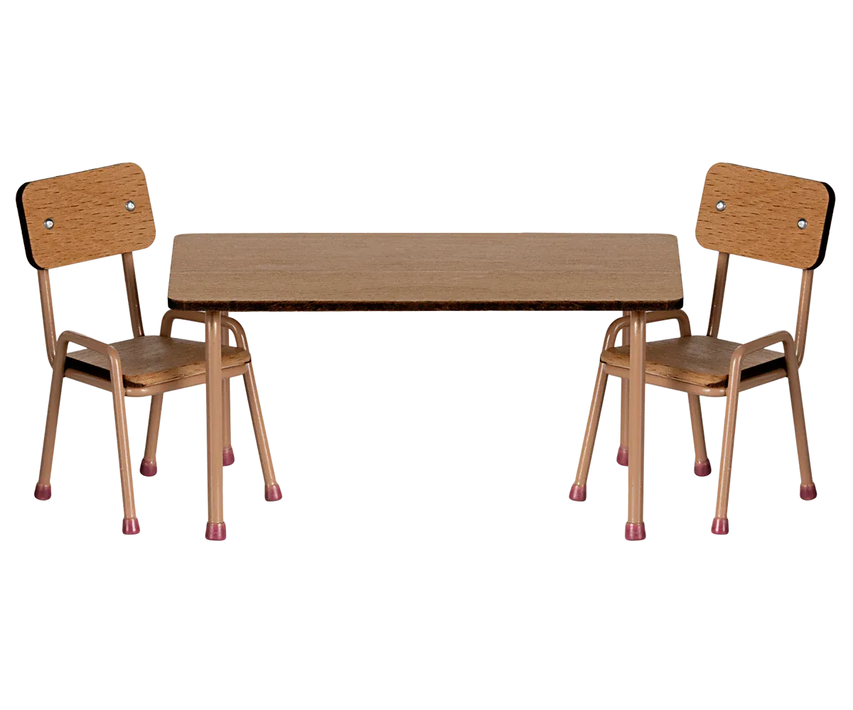 Table and chair set, Mouse - Dark powder